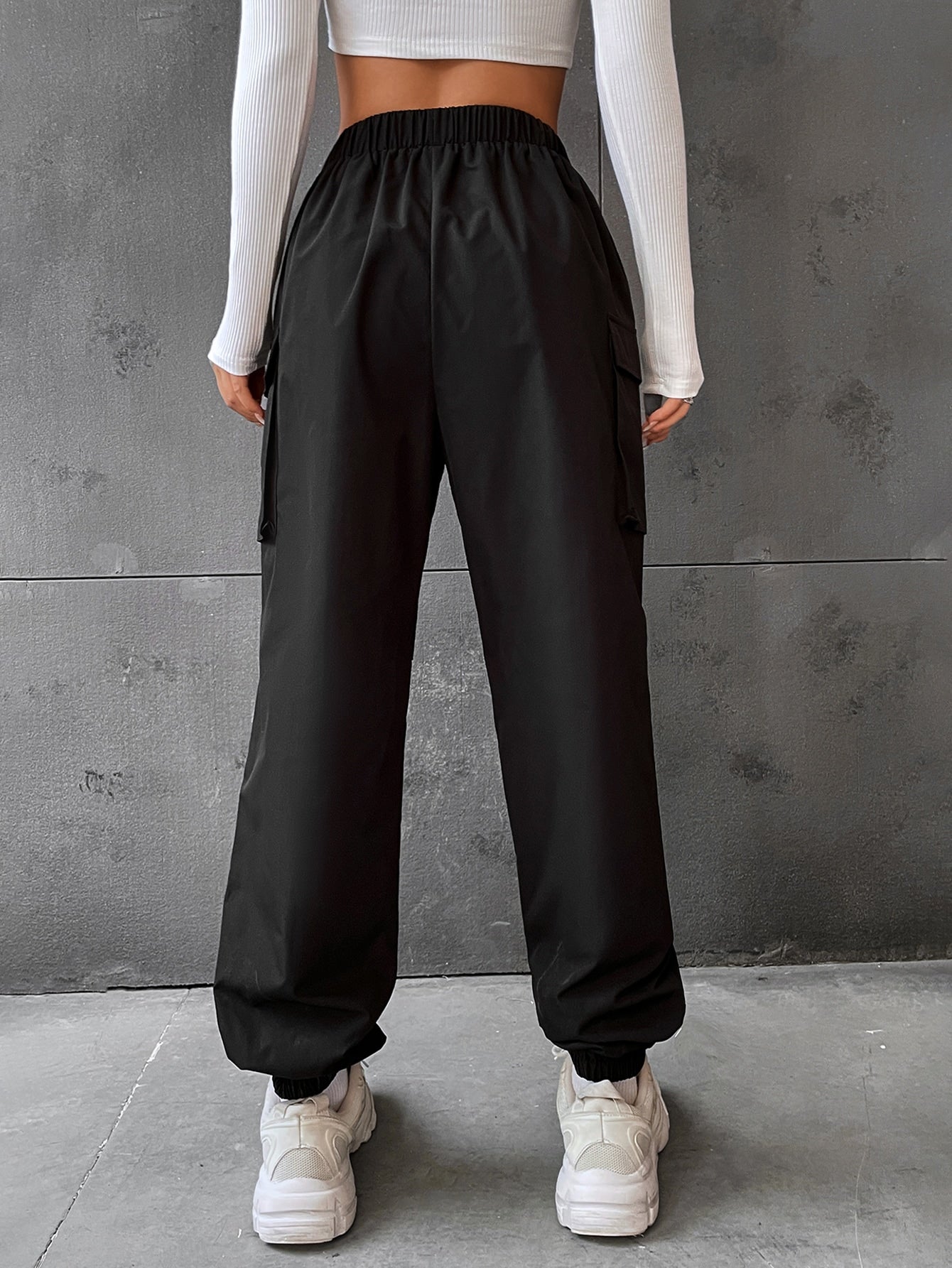 Pantaloni Cargo Dama, Talie Inalta Elastica