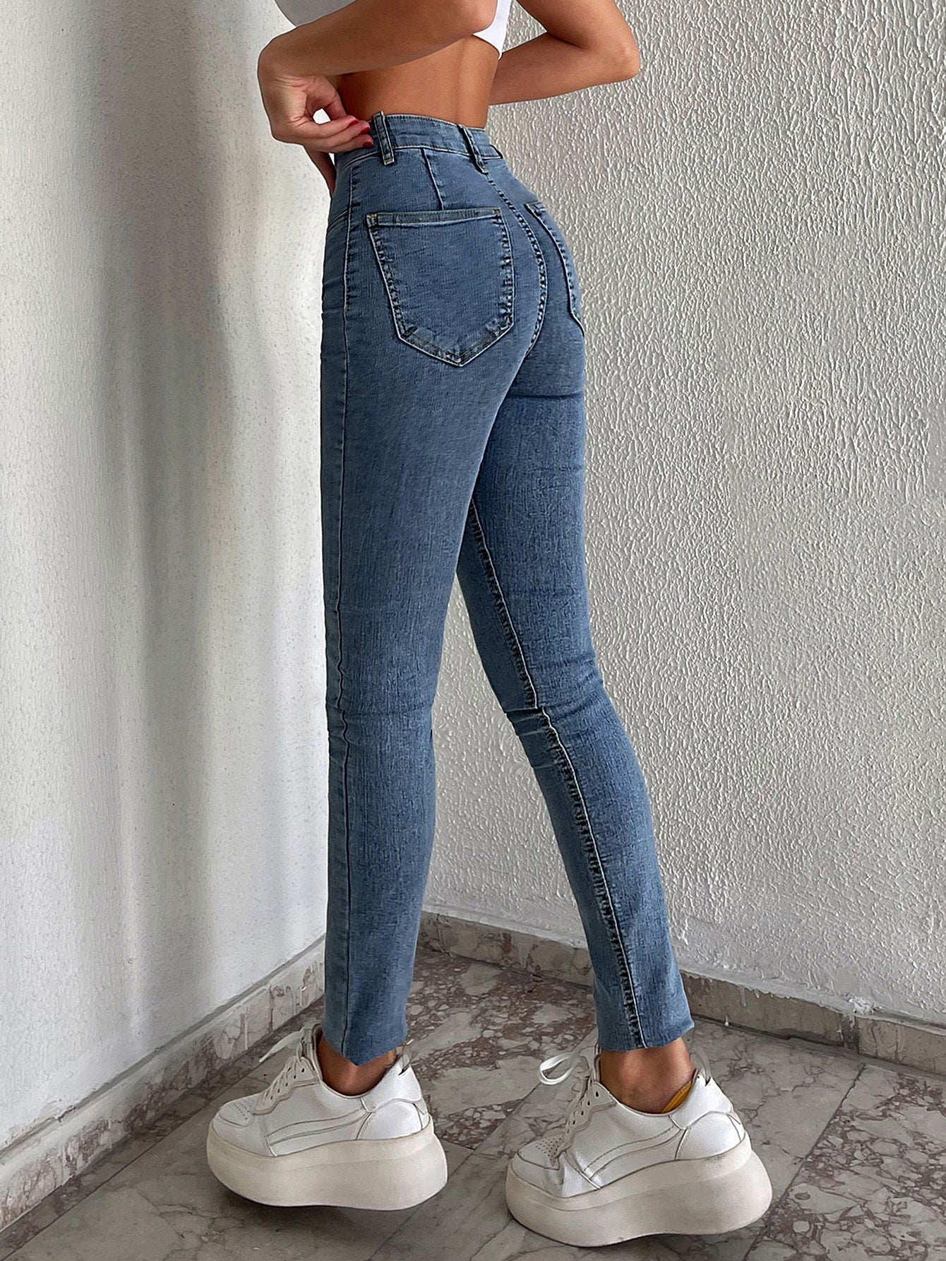 Blugi Dama Talie Inalta Croiala Skinny