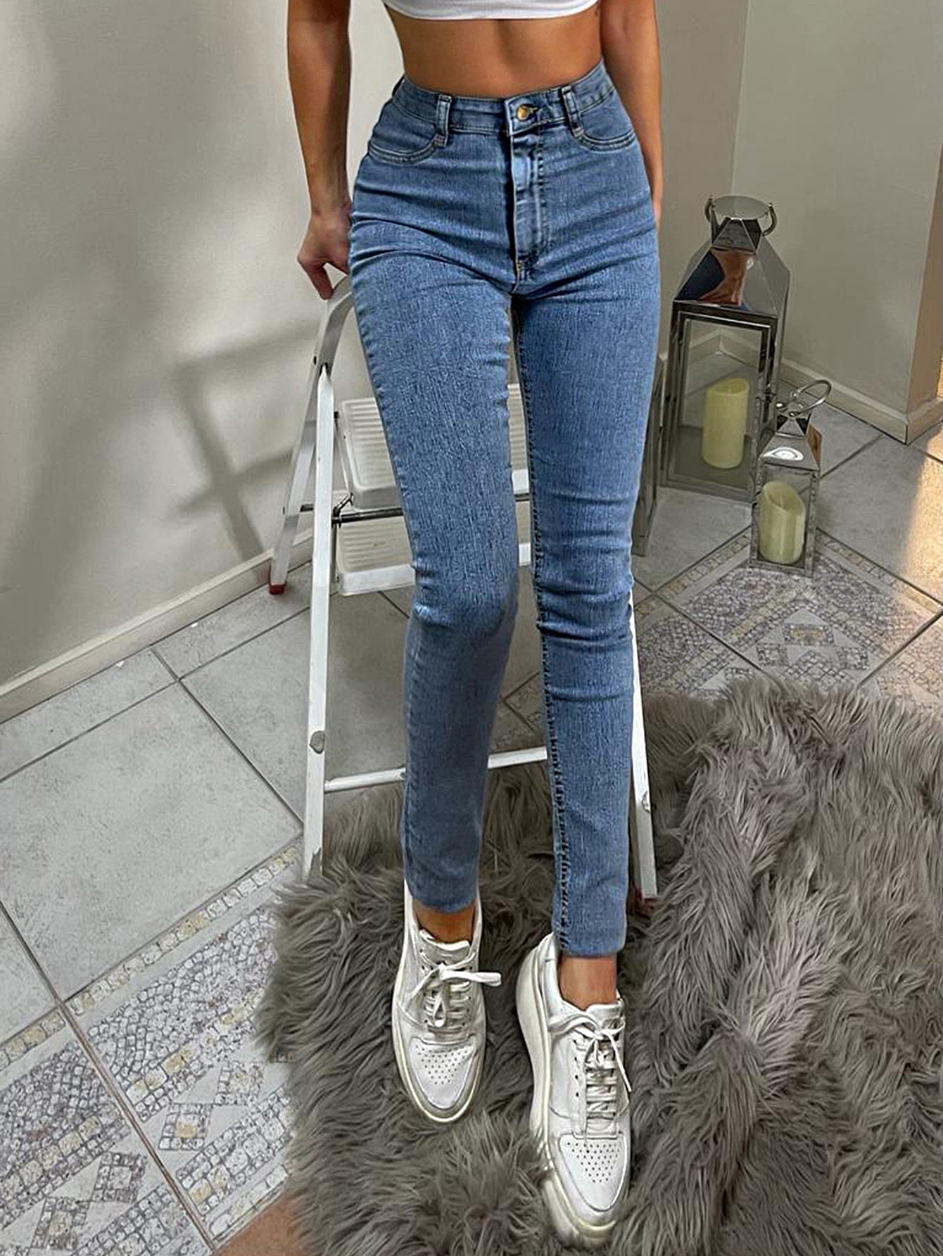Blugi Dama Talie Inalta Croiala Skinny