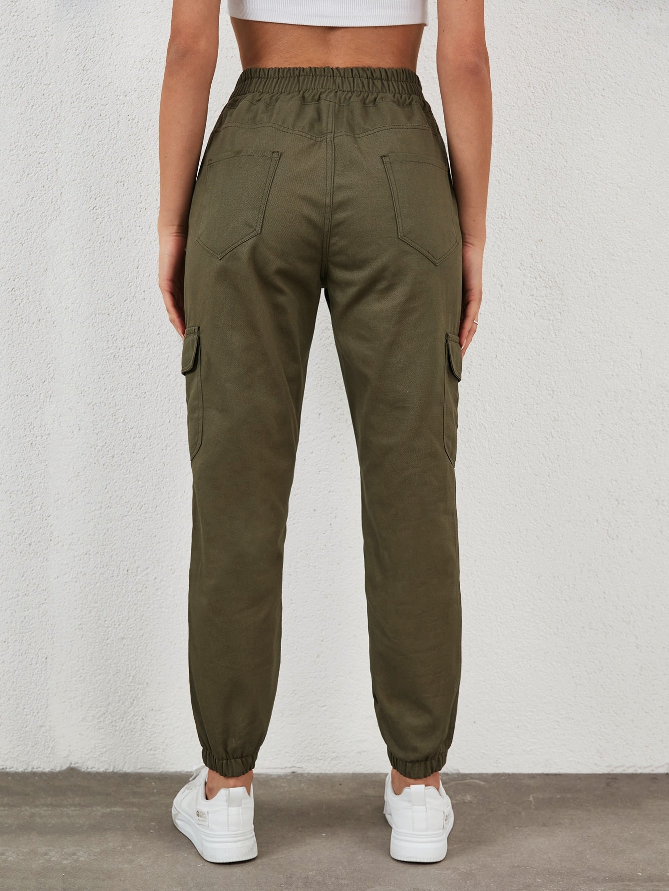 Pantaloni Cargo Dama, Talie Inalta & Elastica