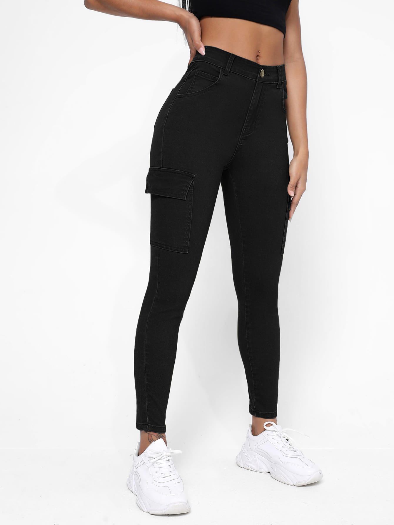 Blugi Cargo, Skinny Fit, Talie Mijlocie