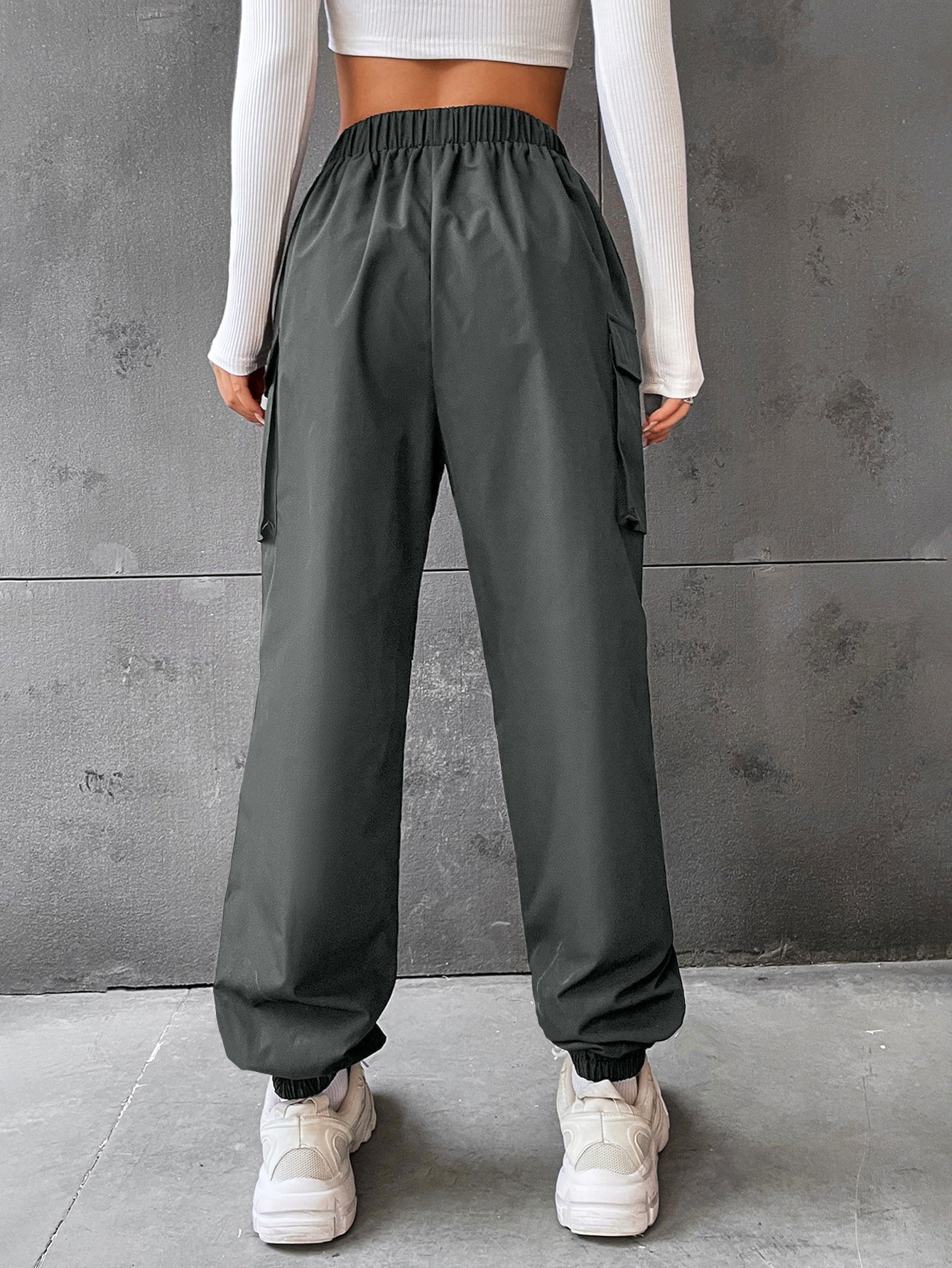 Pantaloni Cargo Dama, Talie Inalta Elastica