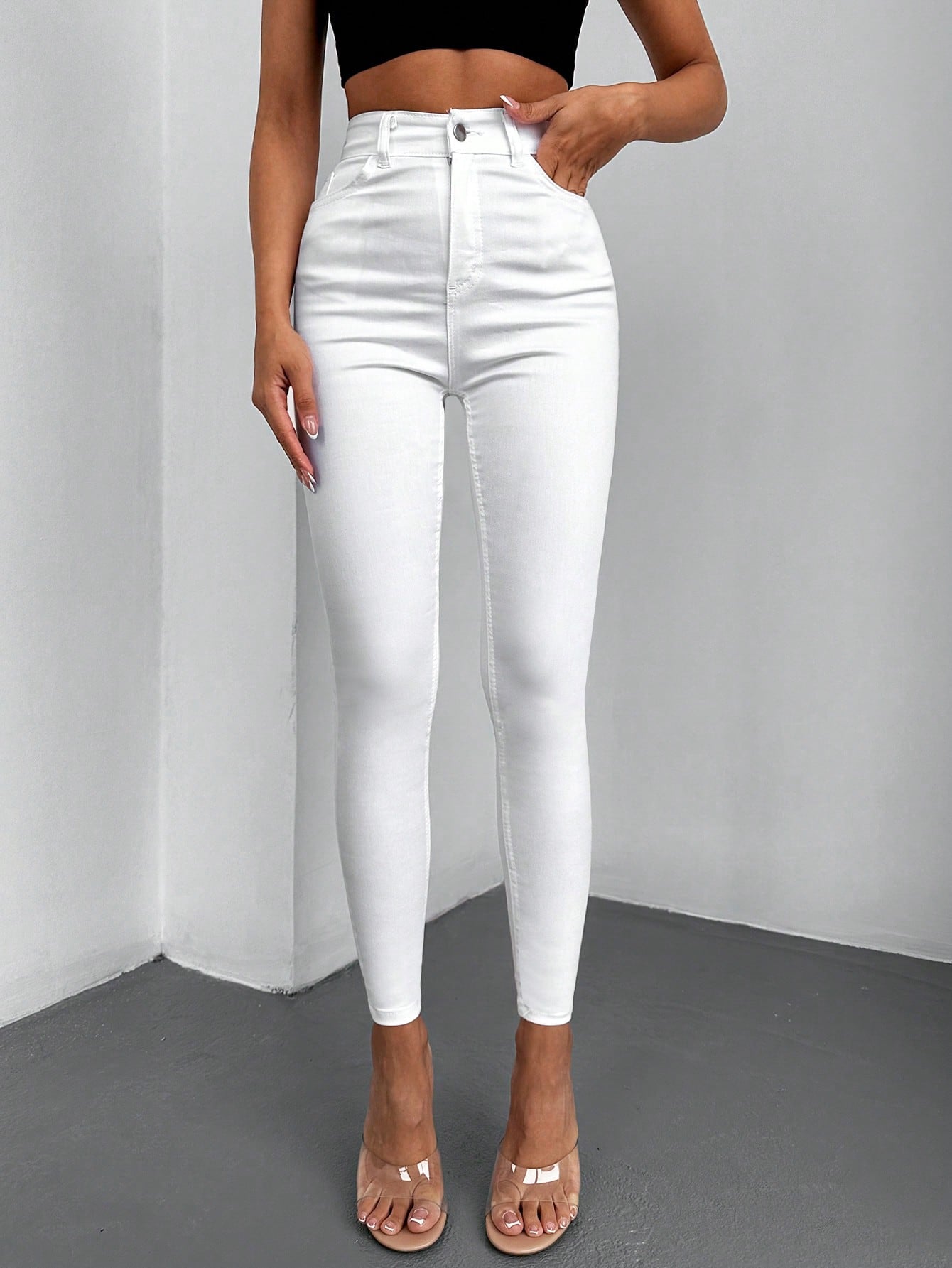 Blugi Dama, Croiala Slim Fit, Talie Inalta