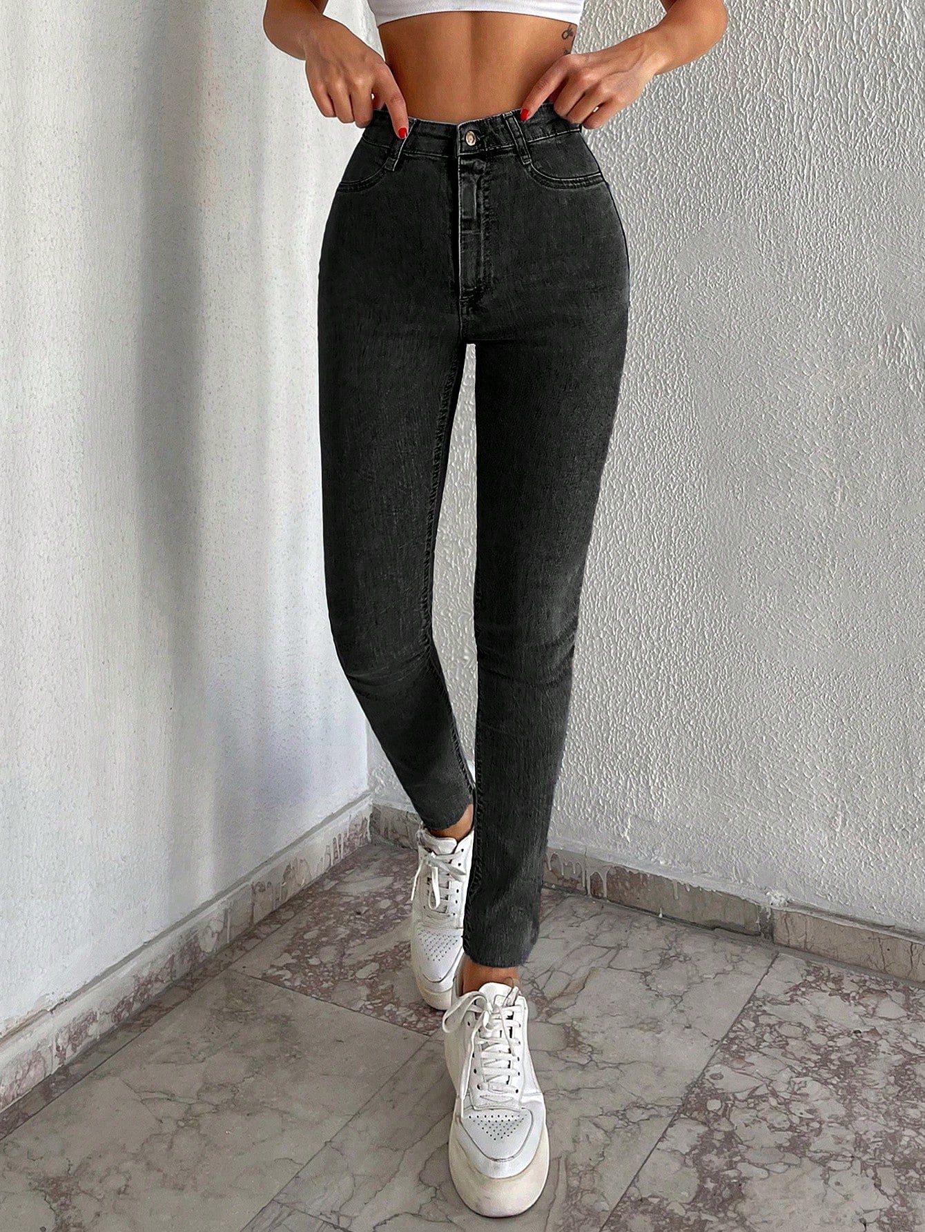 Blugi Dama Talie Inalta Croiala Skinny