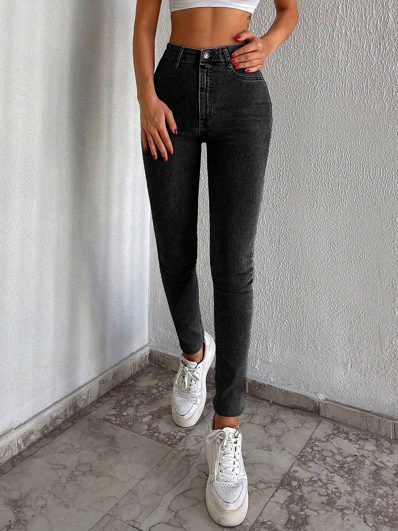 Blugi Dama Talie Inalta Croiala Skinny