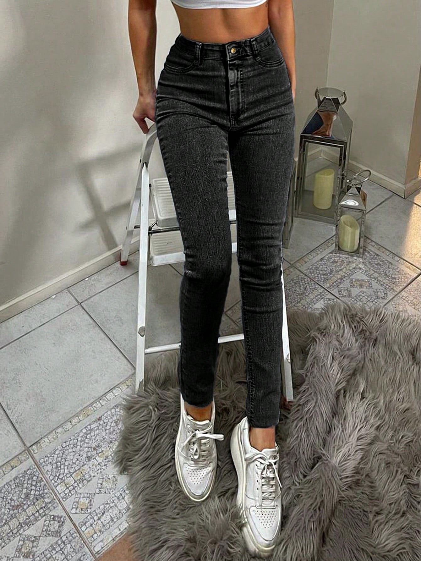 Blugi Dama Talie Inalta Croiala Skinny