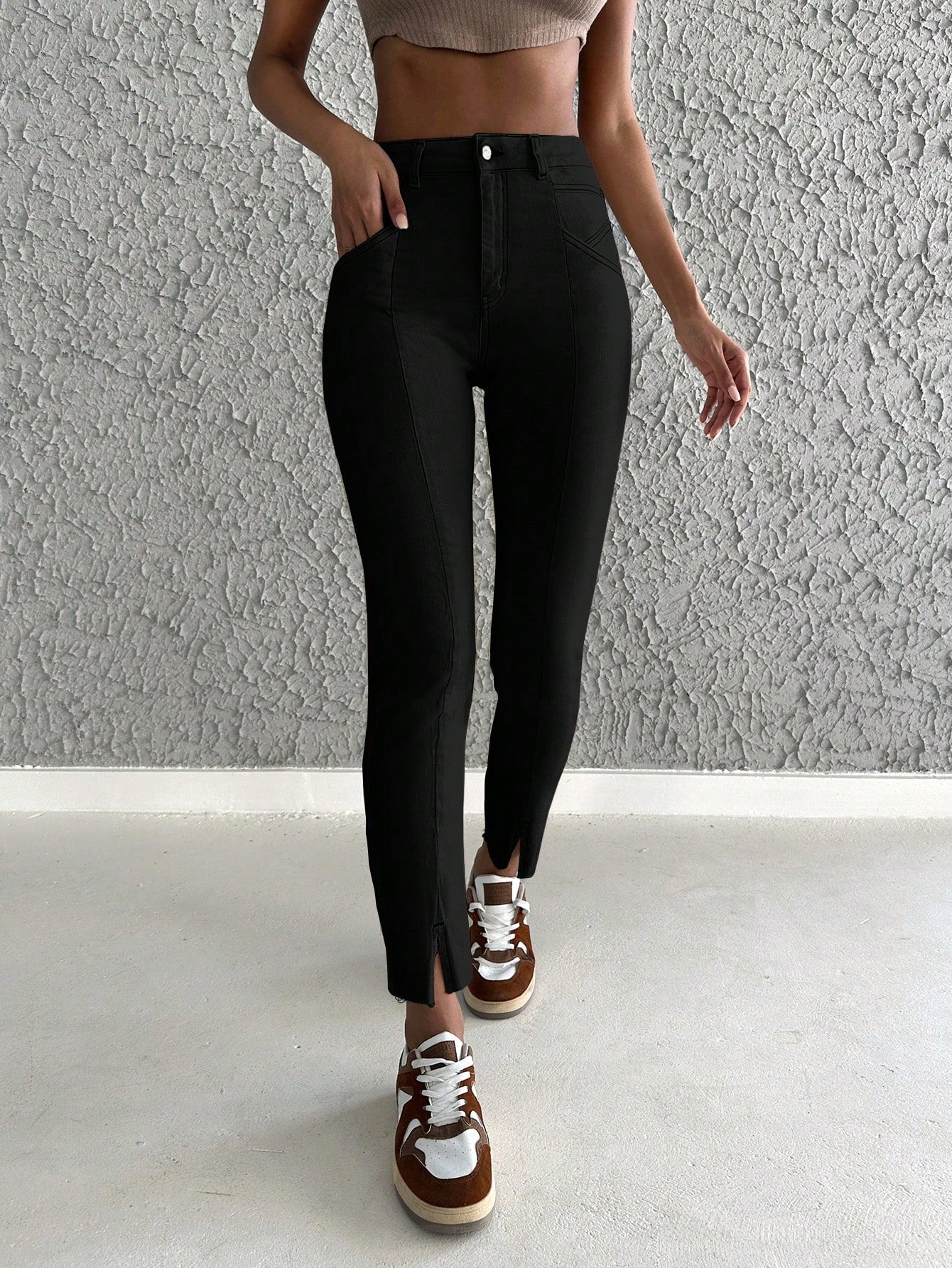 Blugi Dama, Croiala Skinny, Cu Tiv Despicat