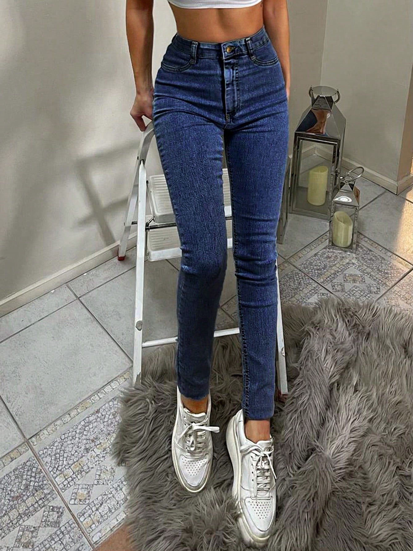 Blugi Dama Talie Inalta Croiala Skinny
