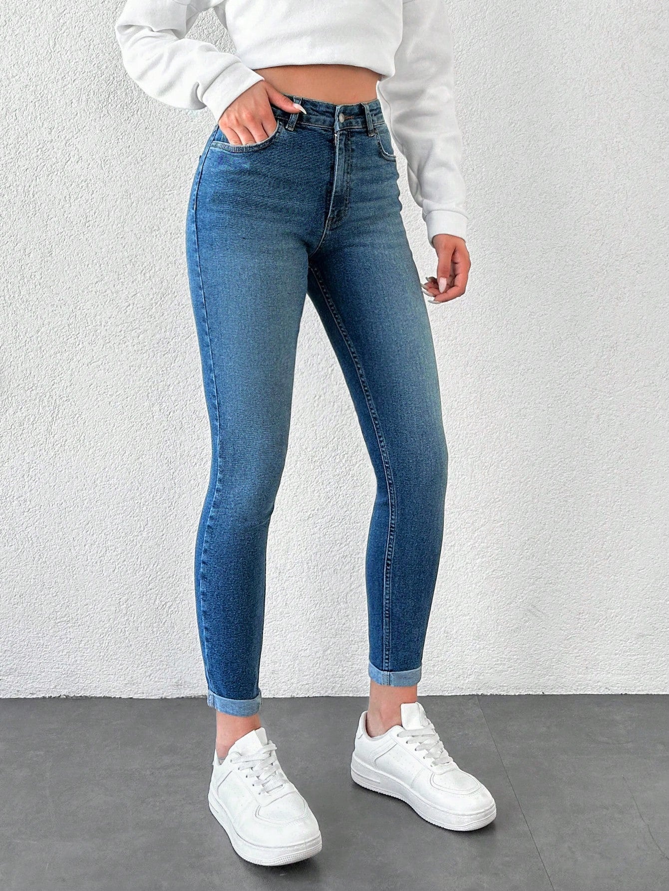 Blugi dama, Talie Inalta, Croiala Slim-Fit