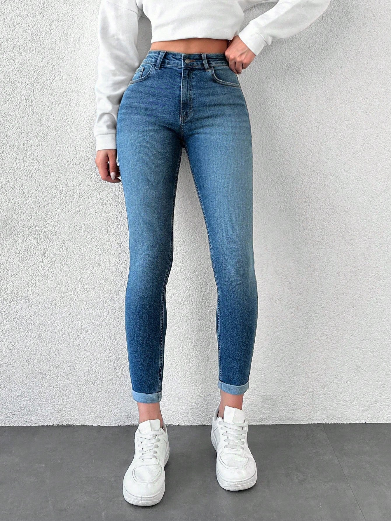 Blugi dama, Talie Inalta, Croiala Slim-Fit