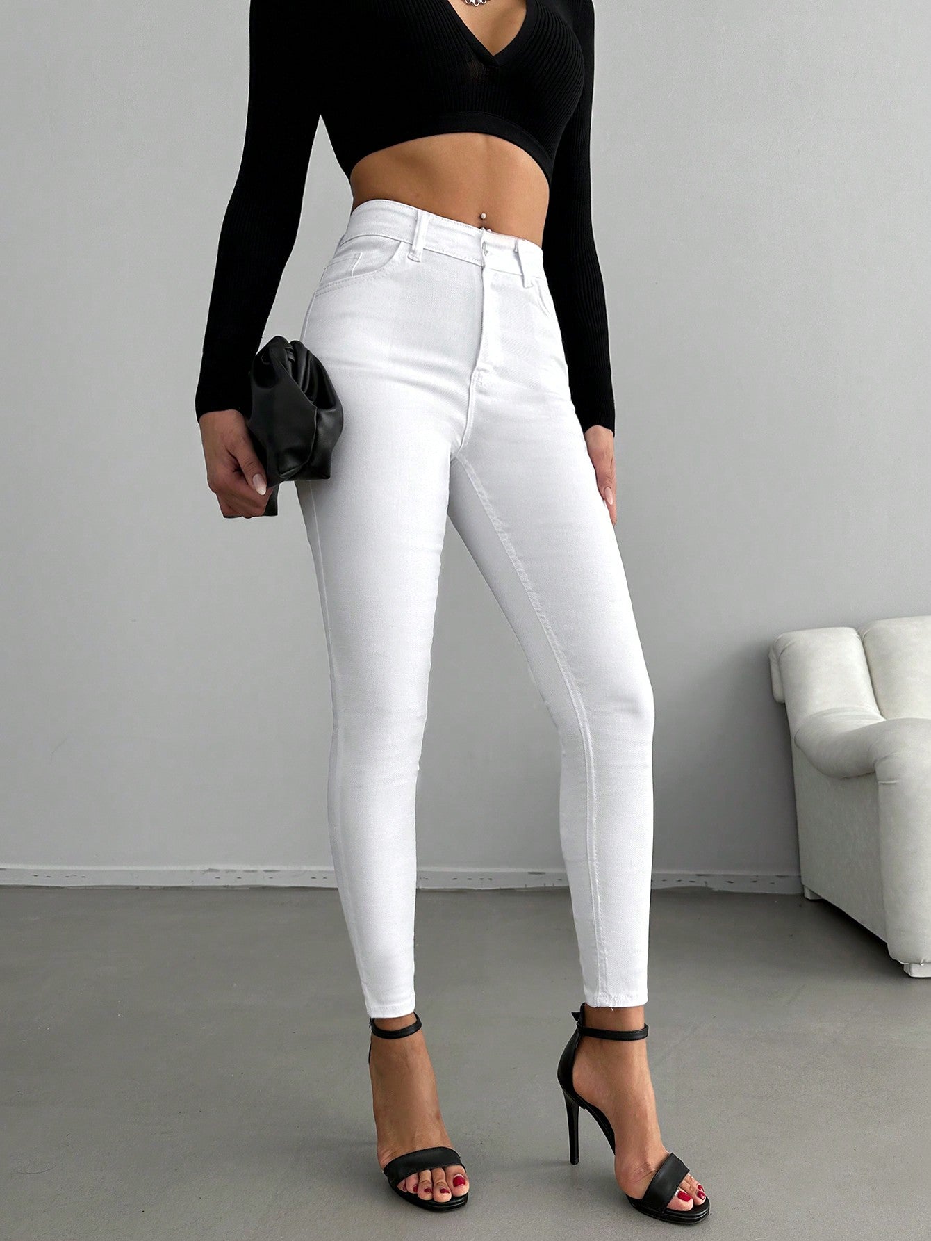 Blugi Dama, Croiala Inalta, Skinny Fit