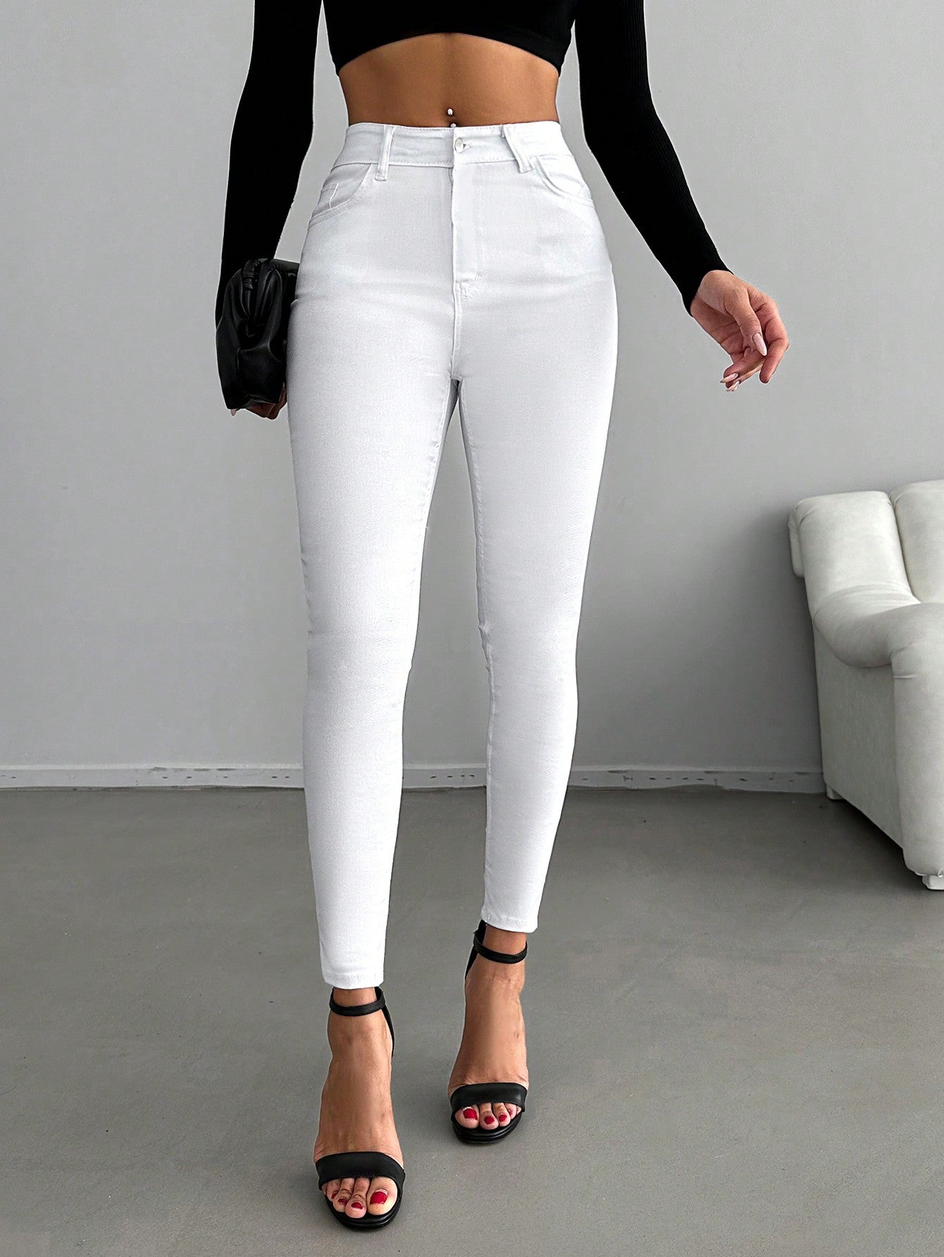 Blugi Dama, Croiala Inalta, Skinny Fit