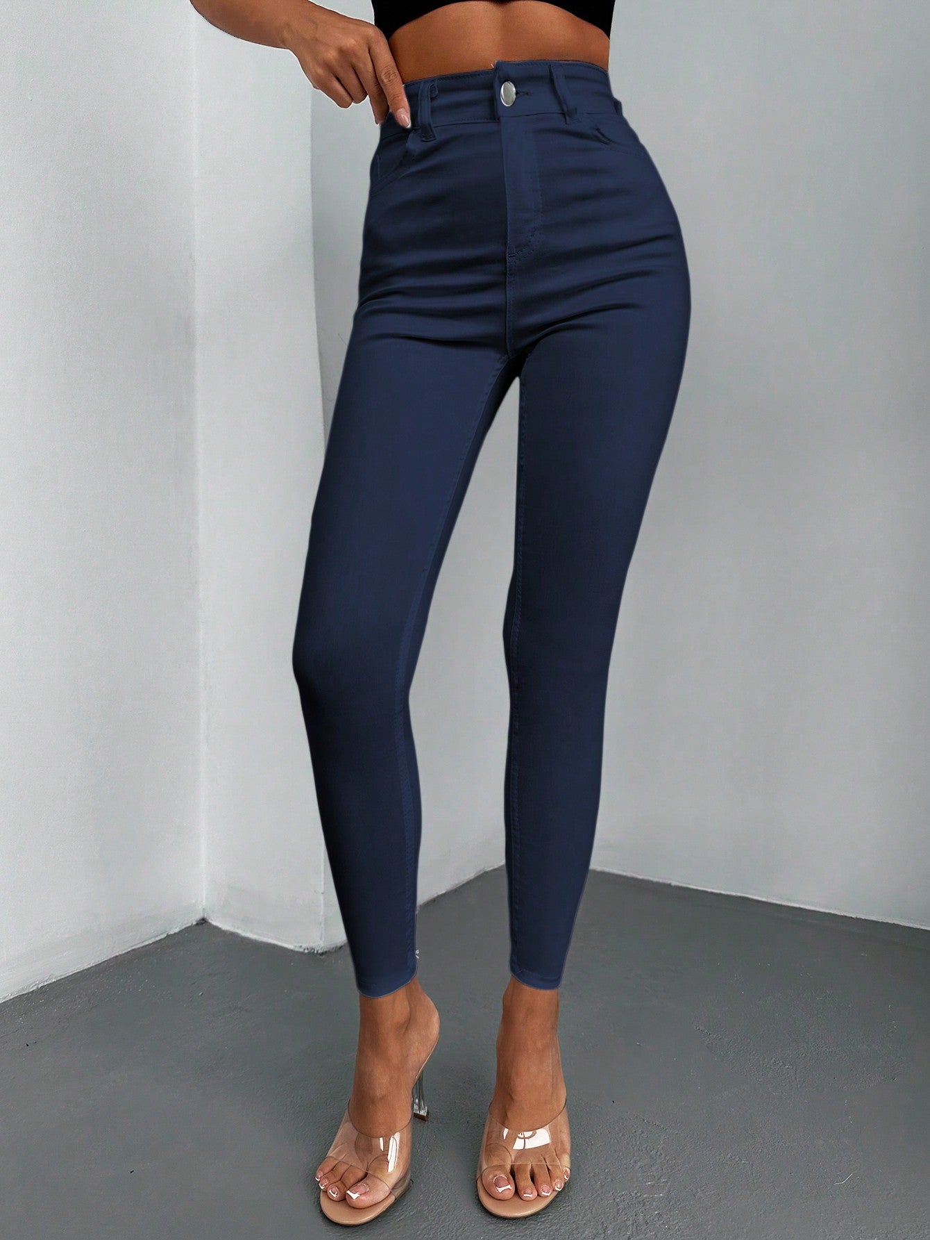 Blugi Dama, Croiala Slim Fit, Talie Inalta