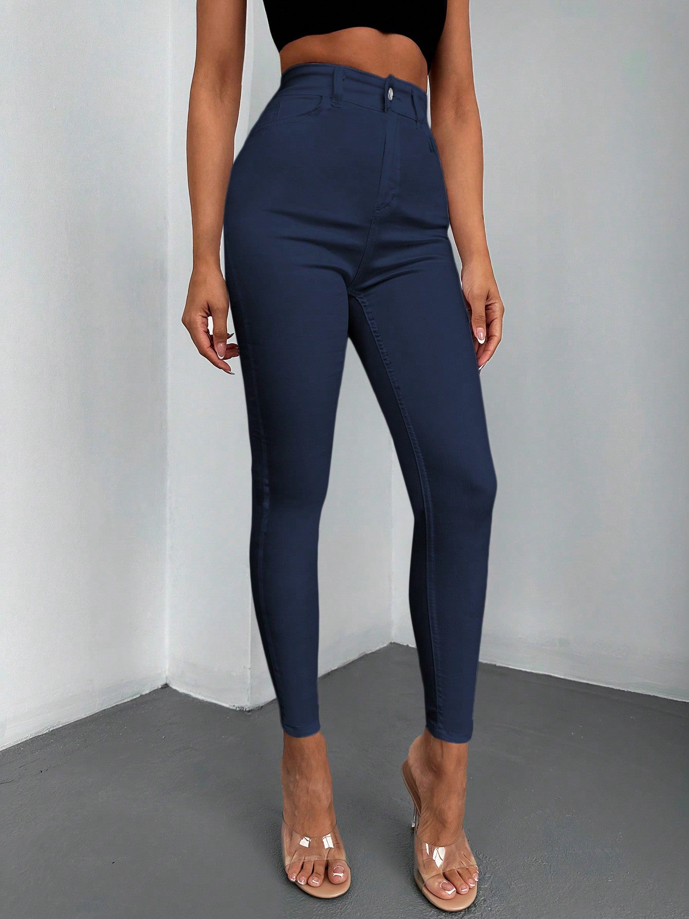 Blugi Dama, Croiala Slim Fit, Talie Inalta