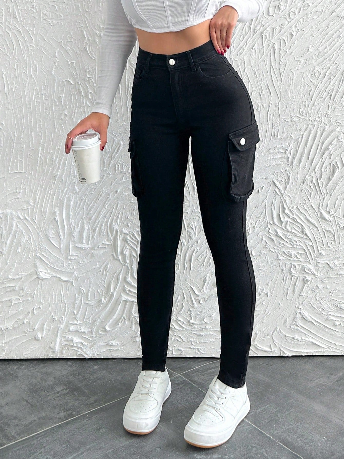 Blugi Gargo Dama, Croiala Slim-Fit, Talie Inalta