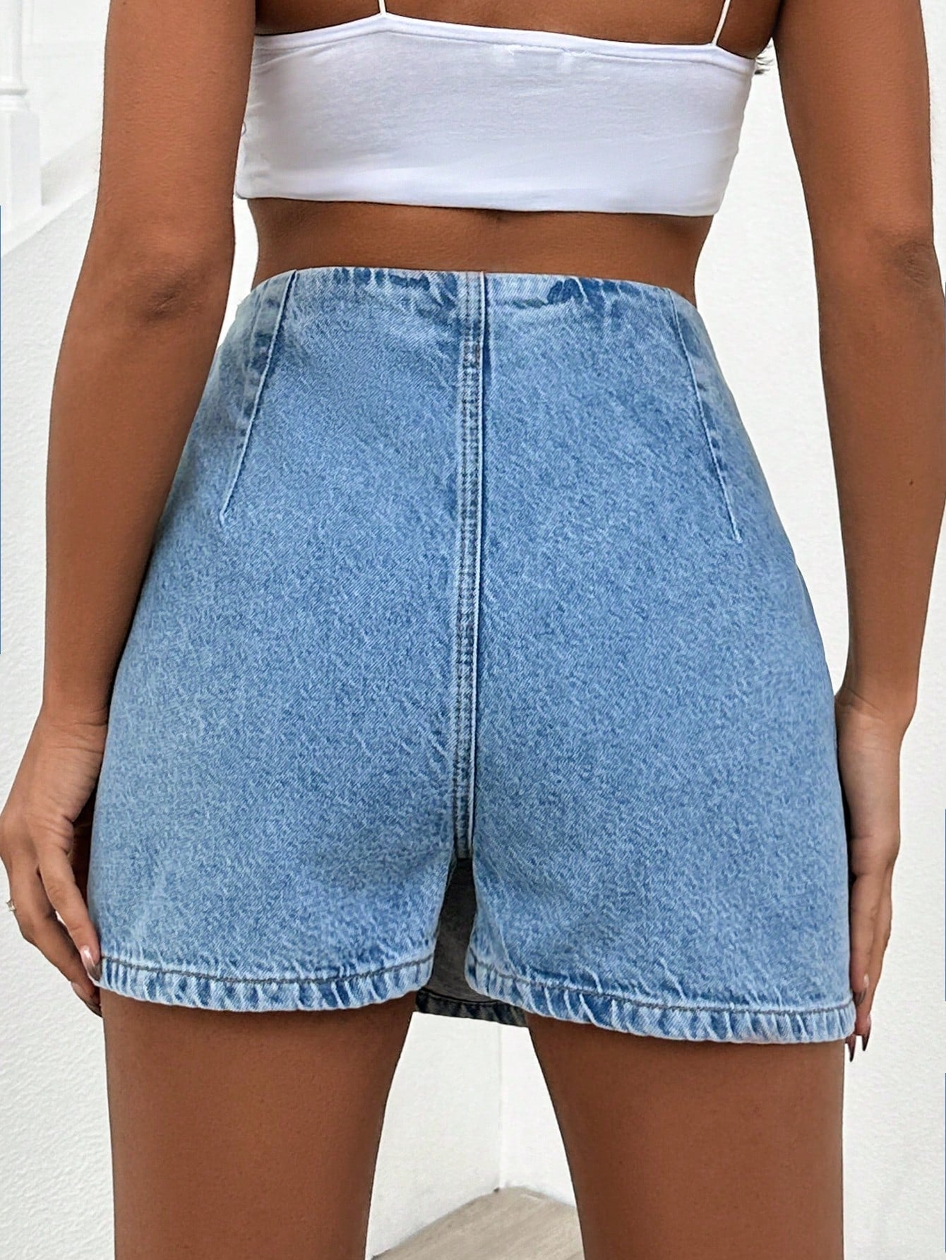 Blugi Dama, Tip Skort, Talie Inalta, Croiala Slim Fit