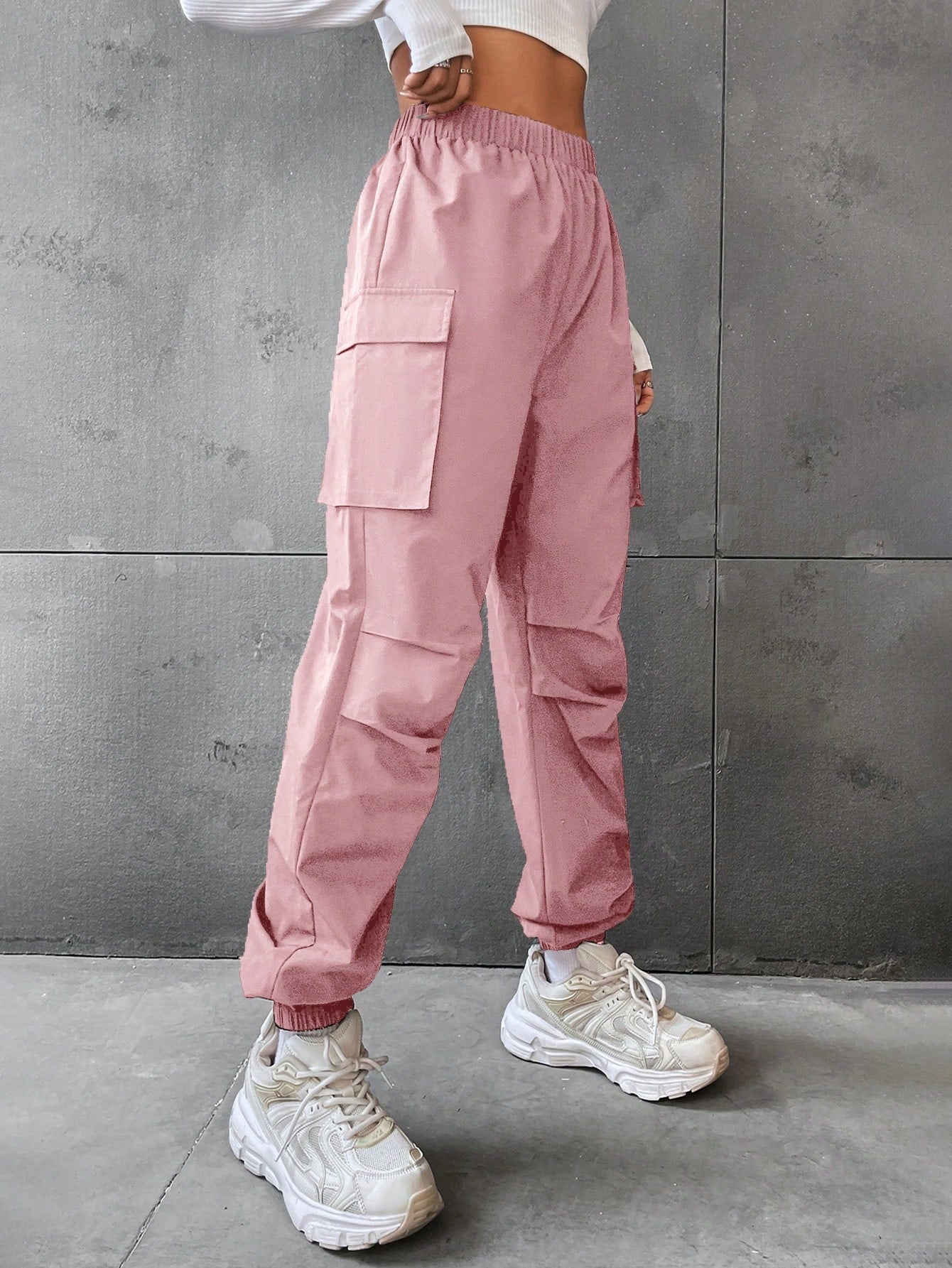 Pantaloni Cargo Dama, Talie Inalta Elastica