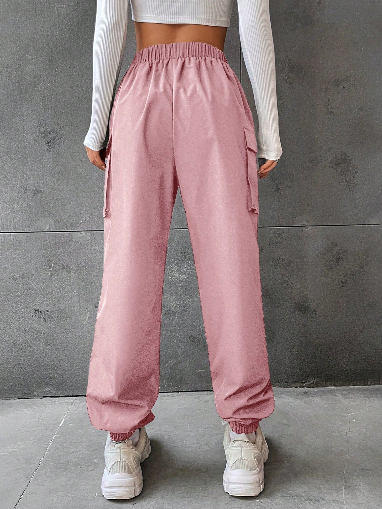 Pantaloni Cargo Dama, Talie Inalta Elastica