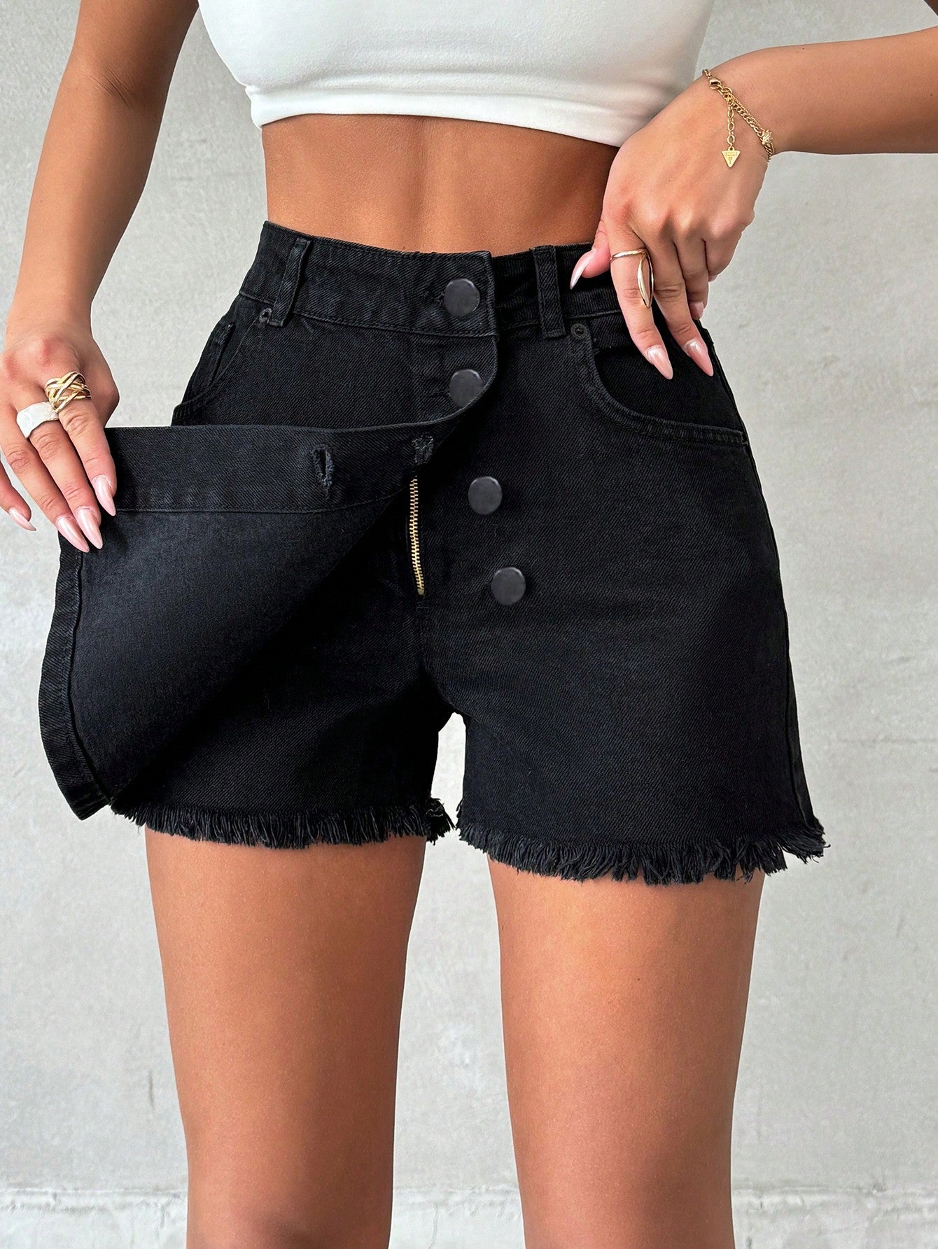 Blugi Dama, Tip Skort, Talie Inalta, Croiala Slim Fit