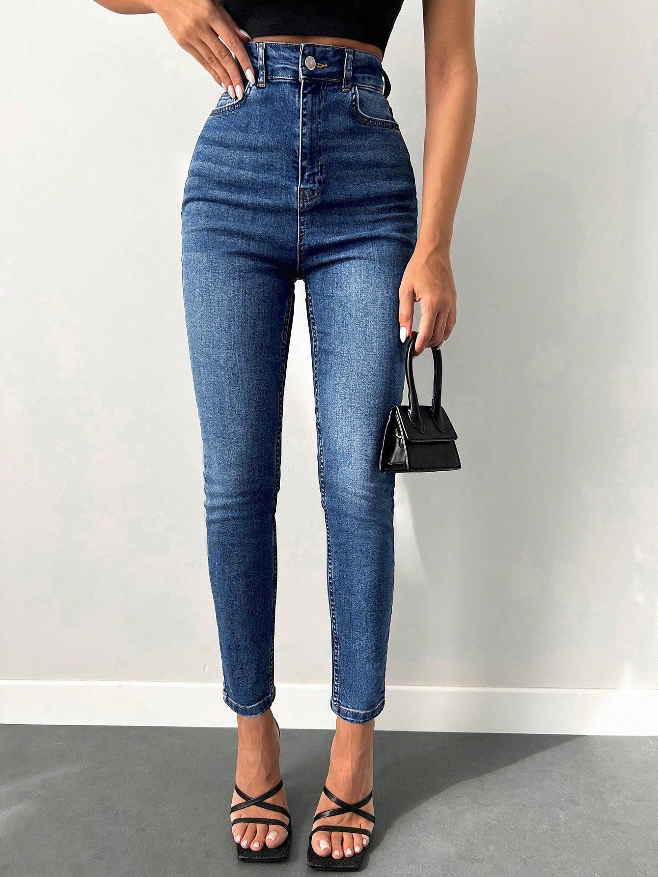 Blugi Dama, Croiala Slim Fit, Talie Super Inalta