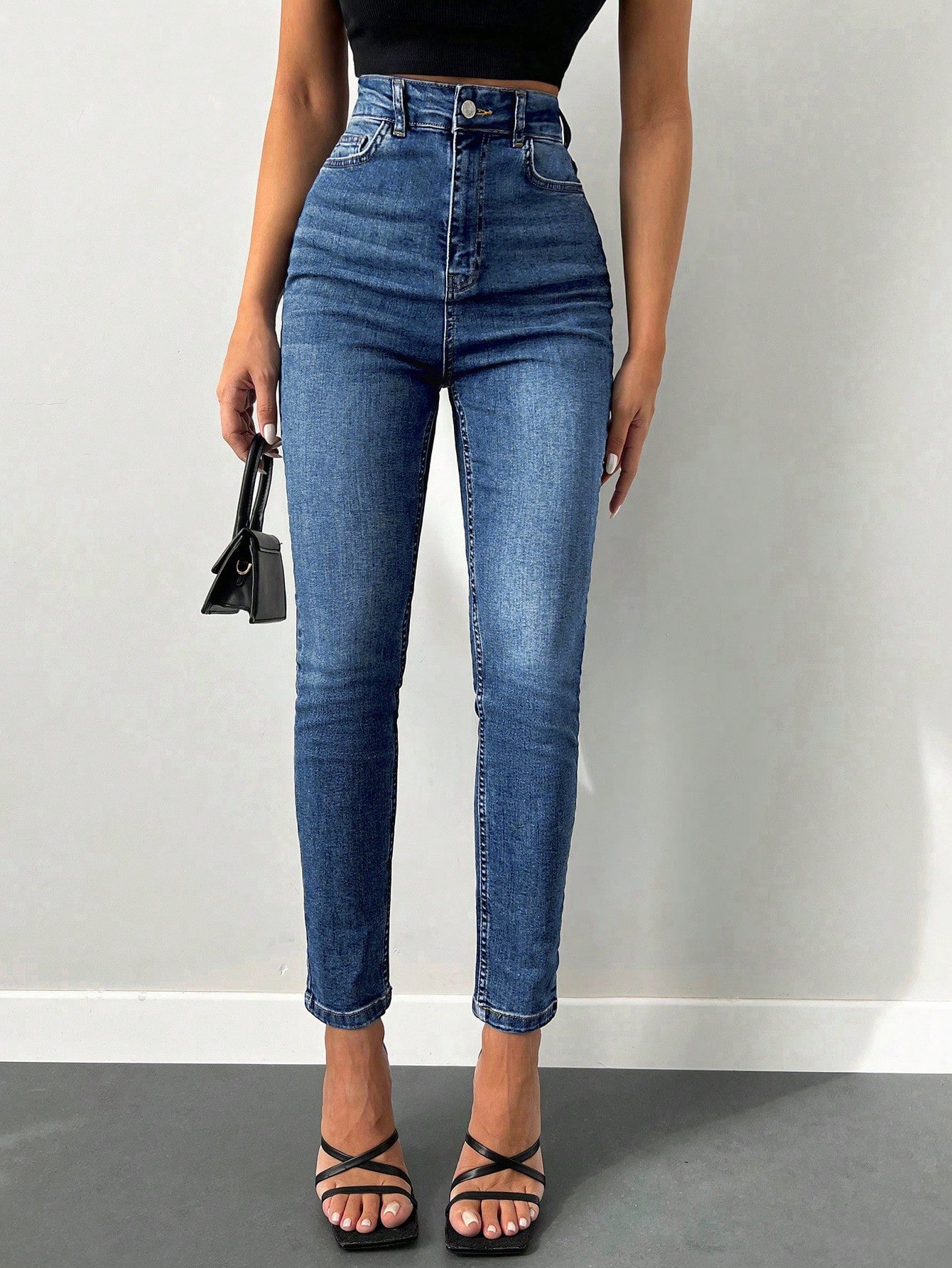 Blugi Dama, Croiala Slim Fit, Talie Super Inalta