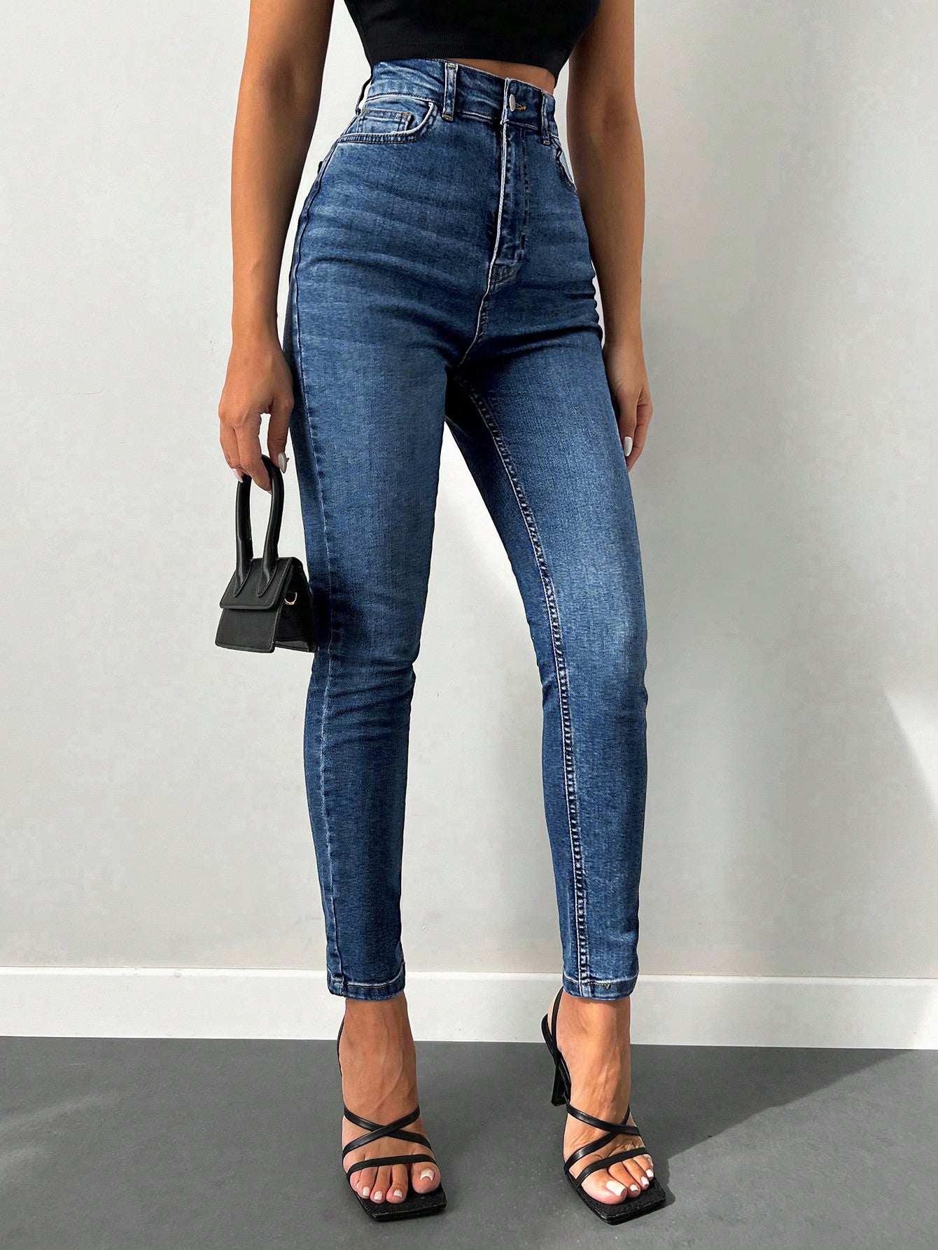 Blugi Dama, Croiala Slim Fit, Talie Super Inalta