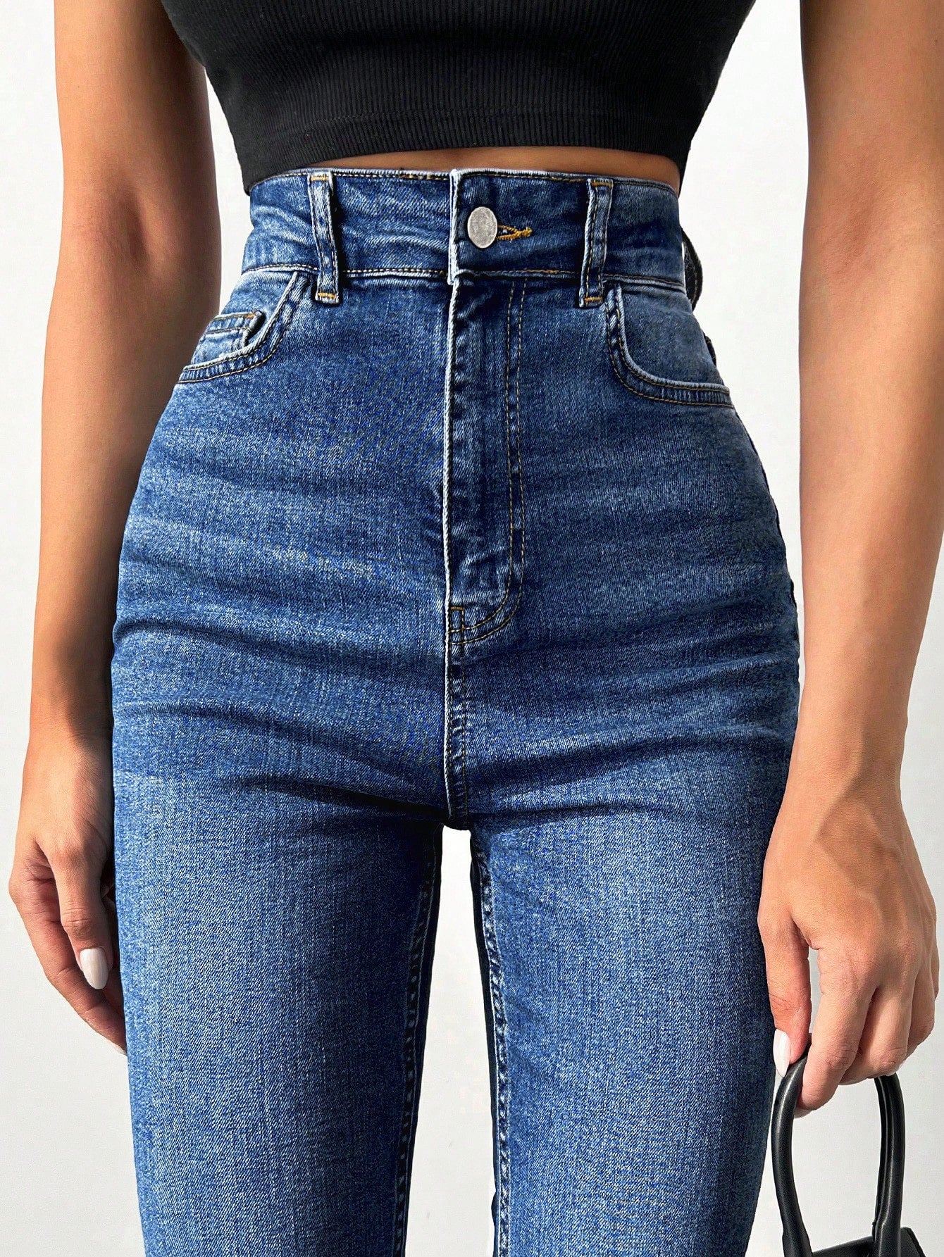 Blugi Dama, Croiala Slim Fit, Talie Super Inalta