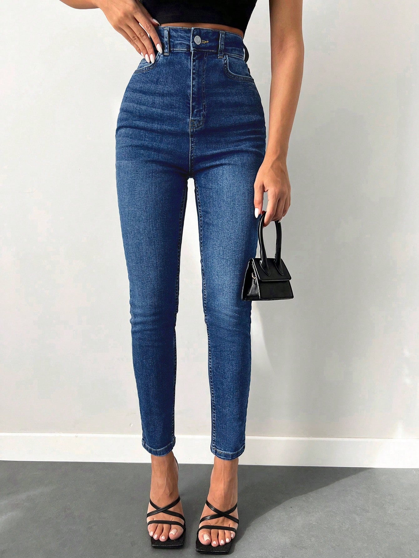 Blugi Dama, Croiala Slim Fit, Talie Super Inalta