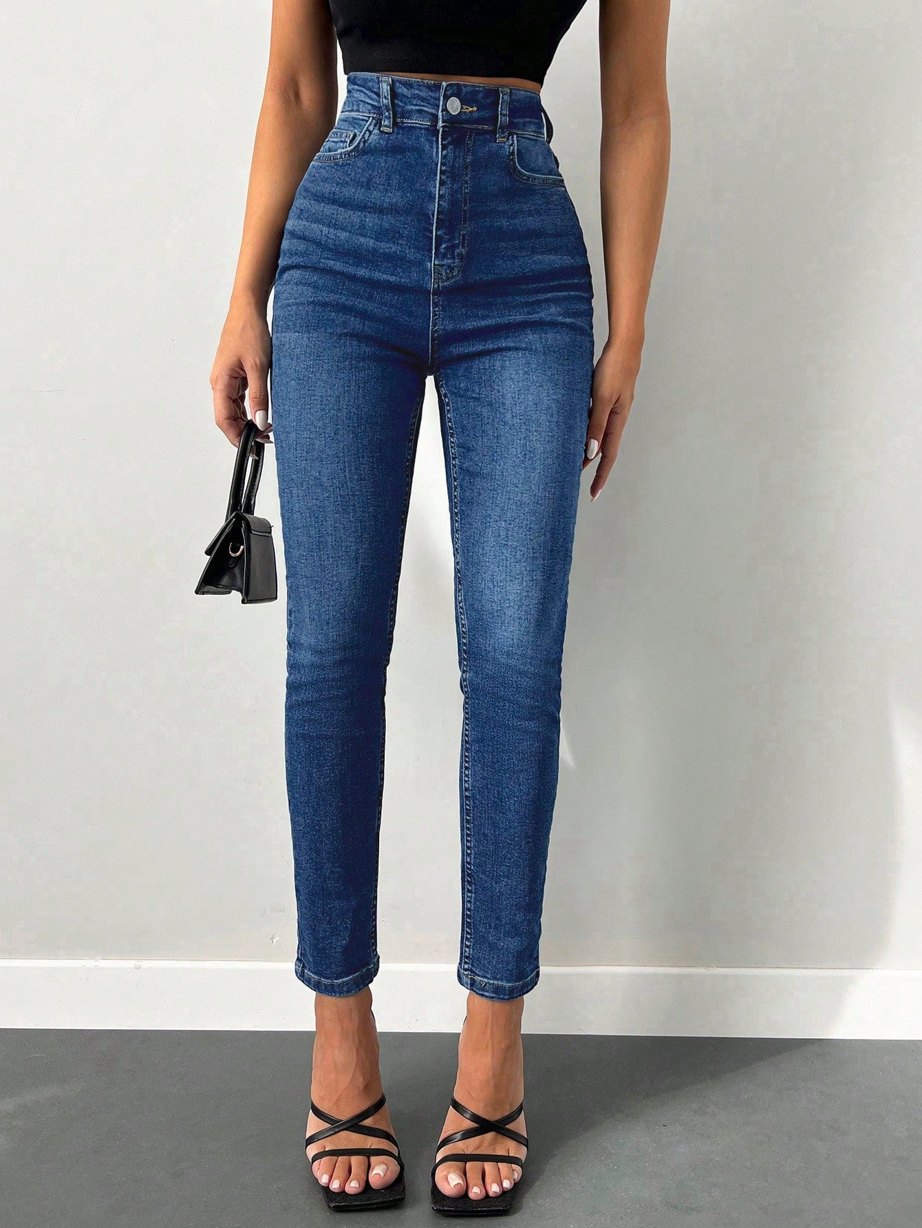 Blugi Dama, Croiala Slim Fit, Talie Super Inalta