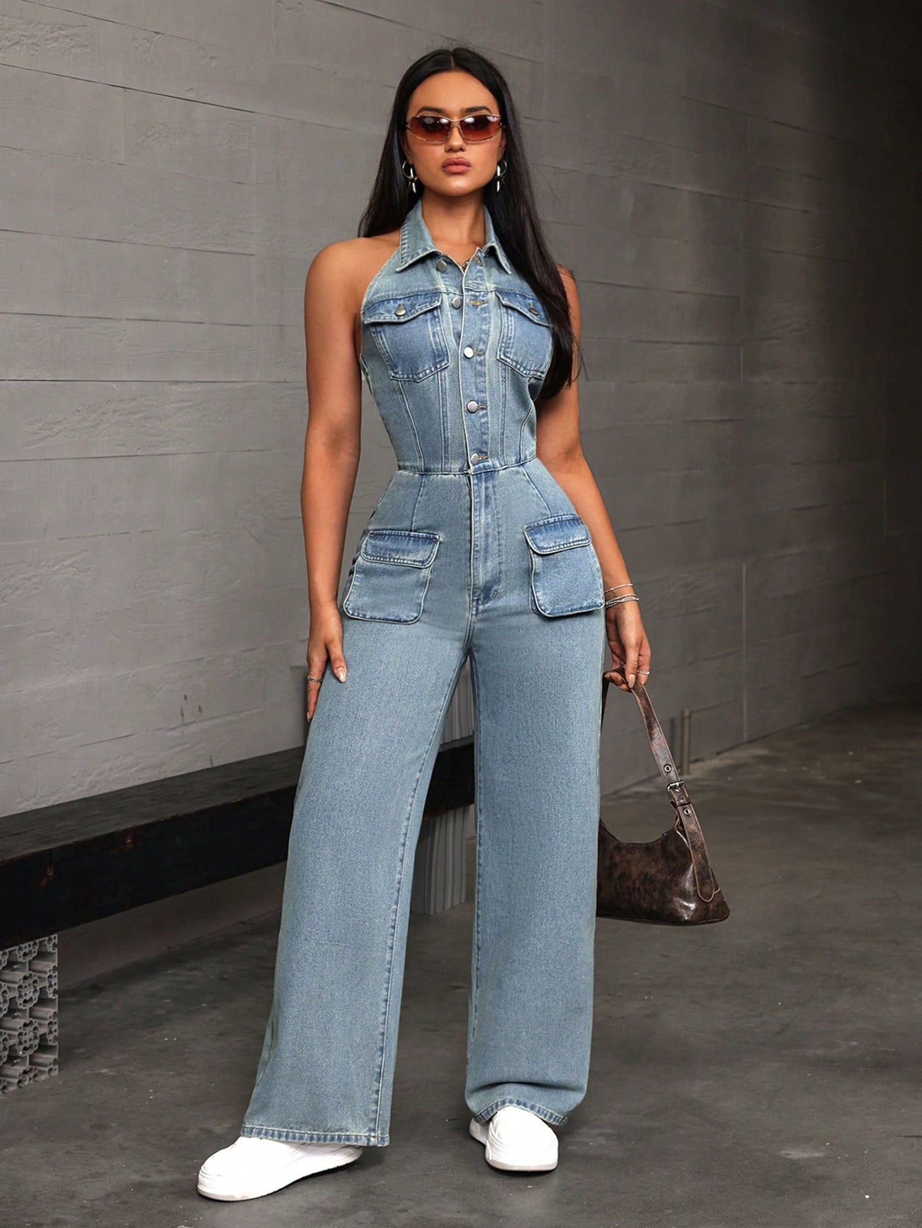 Salopeta Dama, Fara Maneci, Croiala Slim-Fit