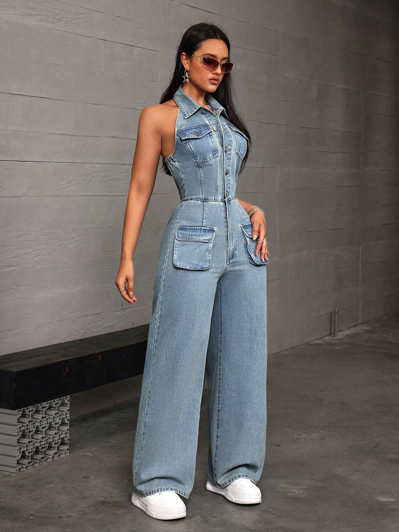Salopeta Dama, Fara Maneci, Croiala Slim-Fit