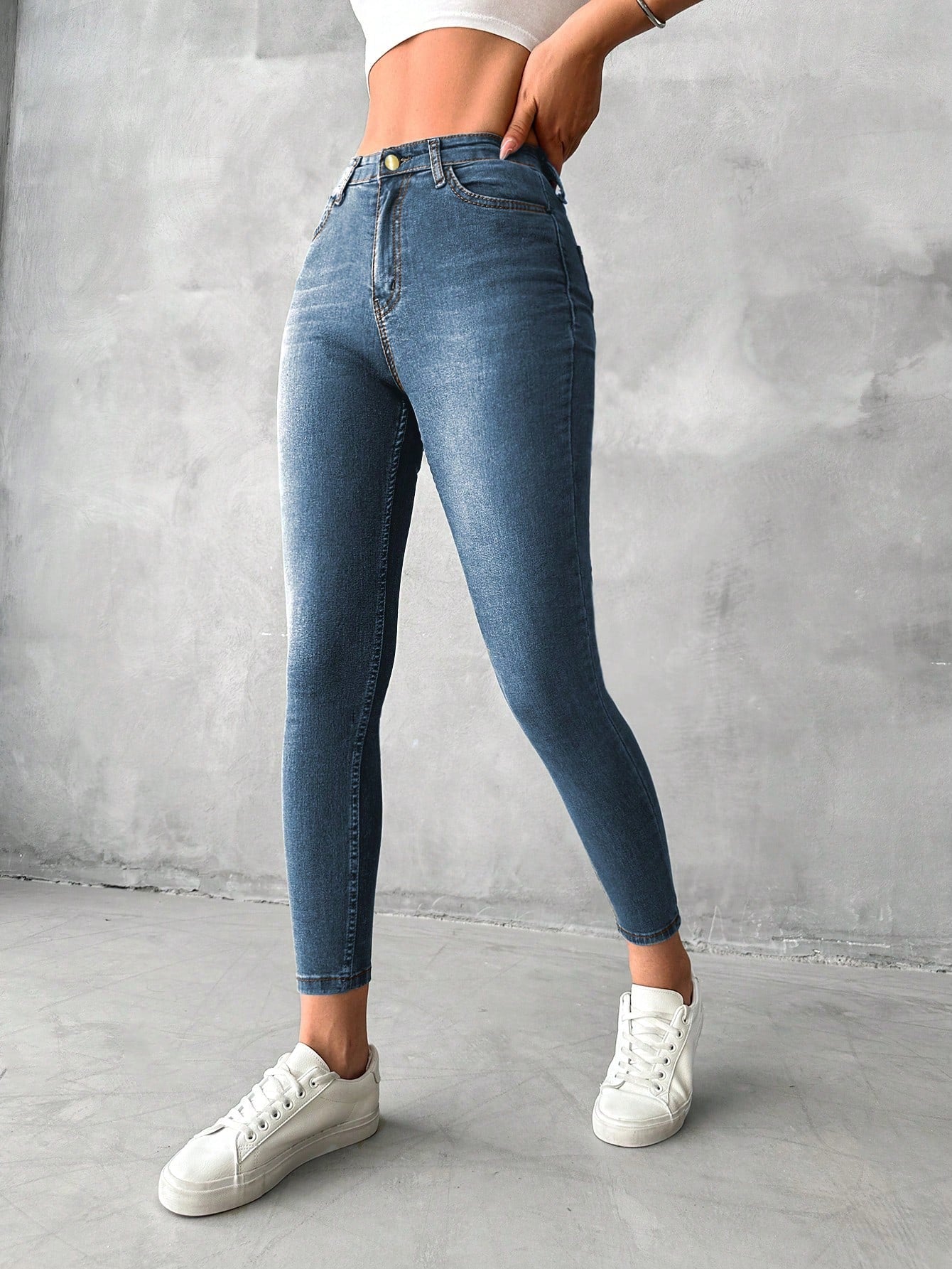 Blugi Dama, Croiala Slim Fit, Elastici, Subtiri
