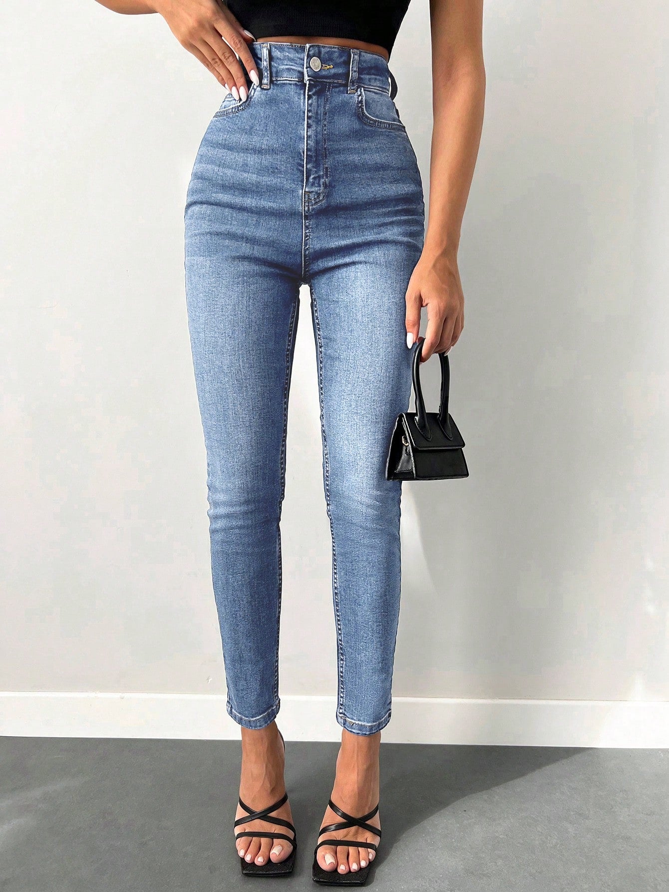 Blugi Dama, Croiala Slim Fit, Talie Super Inalta