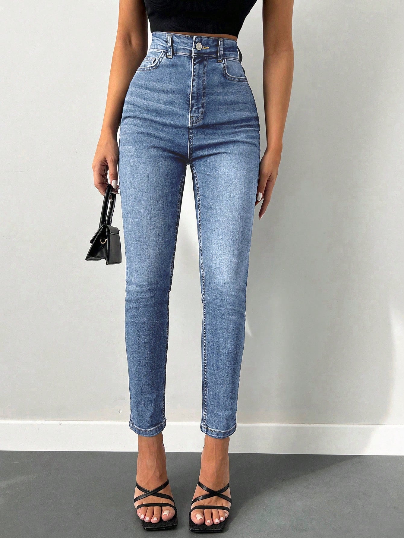 Blugi Dama, Croiala Slim Fit, Talie Super Inalta