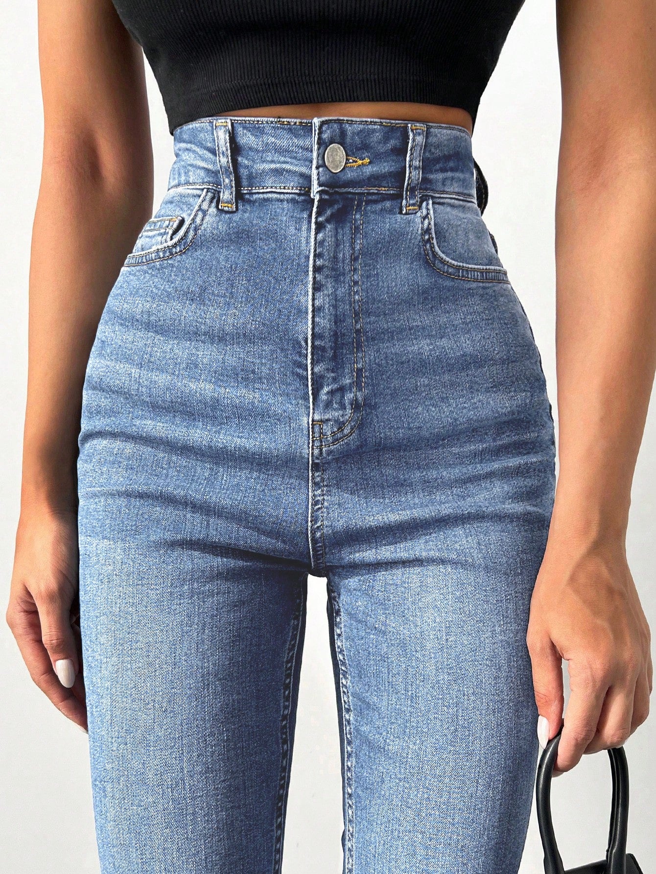 Blugi Dama, Croiala Slim Fit, Talie Super Inalta