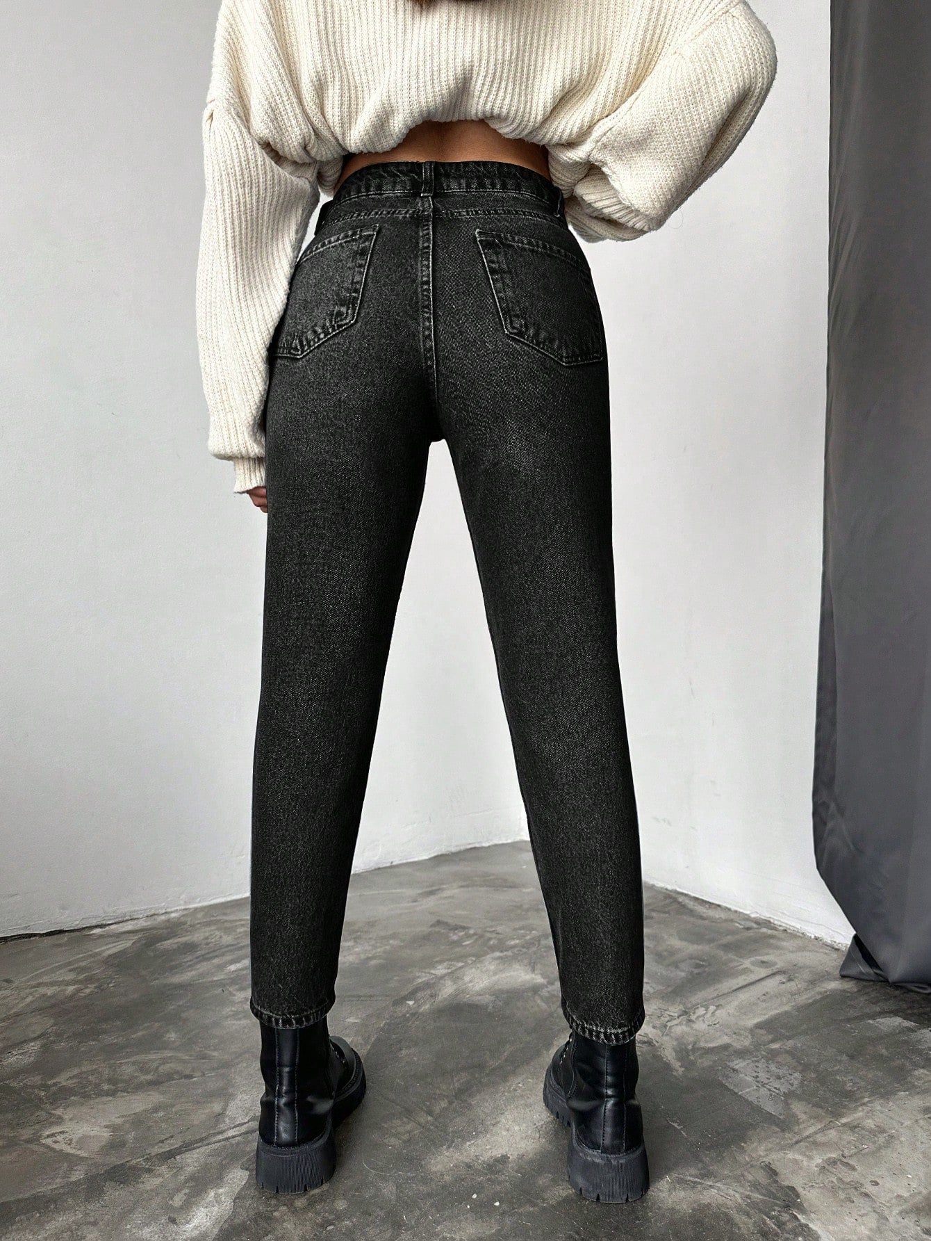 Blugi dama, Cropped, Talie Inalta, Croiala Slim-Fit