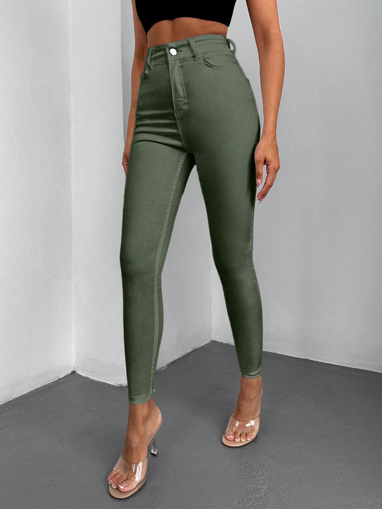 Blugi Dama, Croiala Slim Fit, Talie Inalta