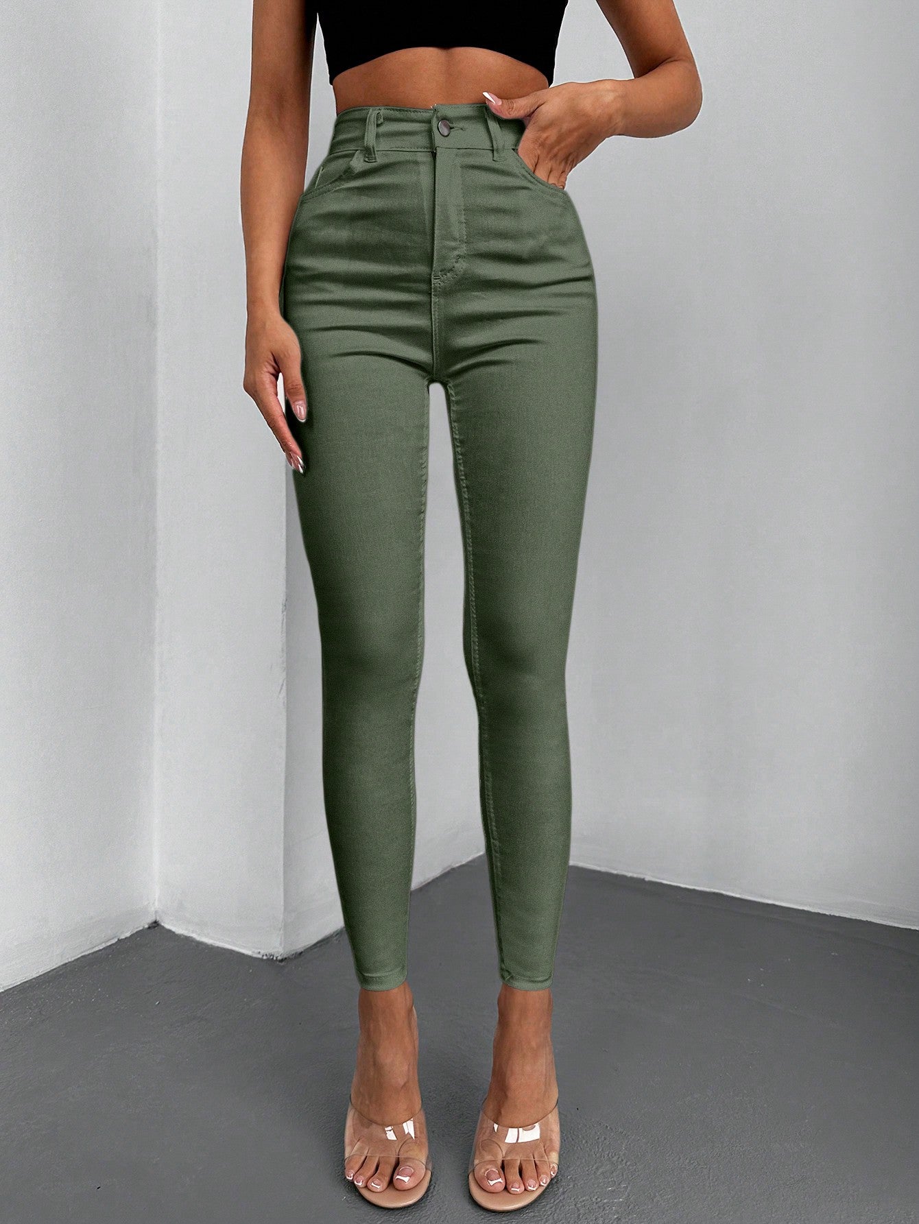 Blugi Dama, Croiala Slim Fit, Talie Inalta