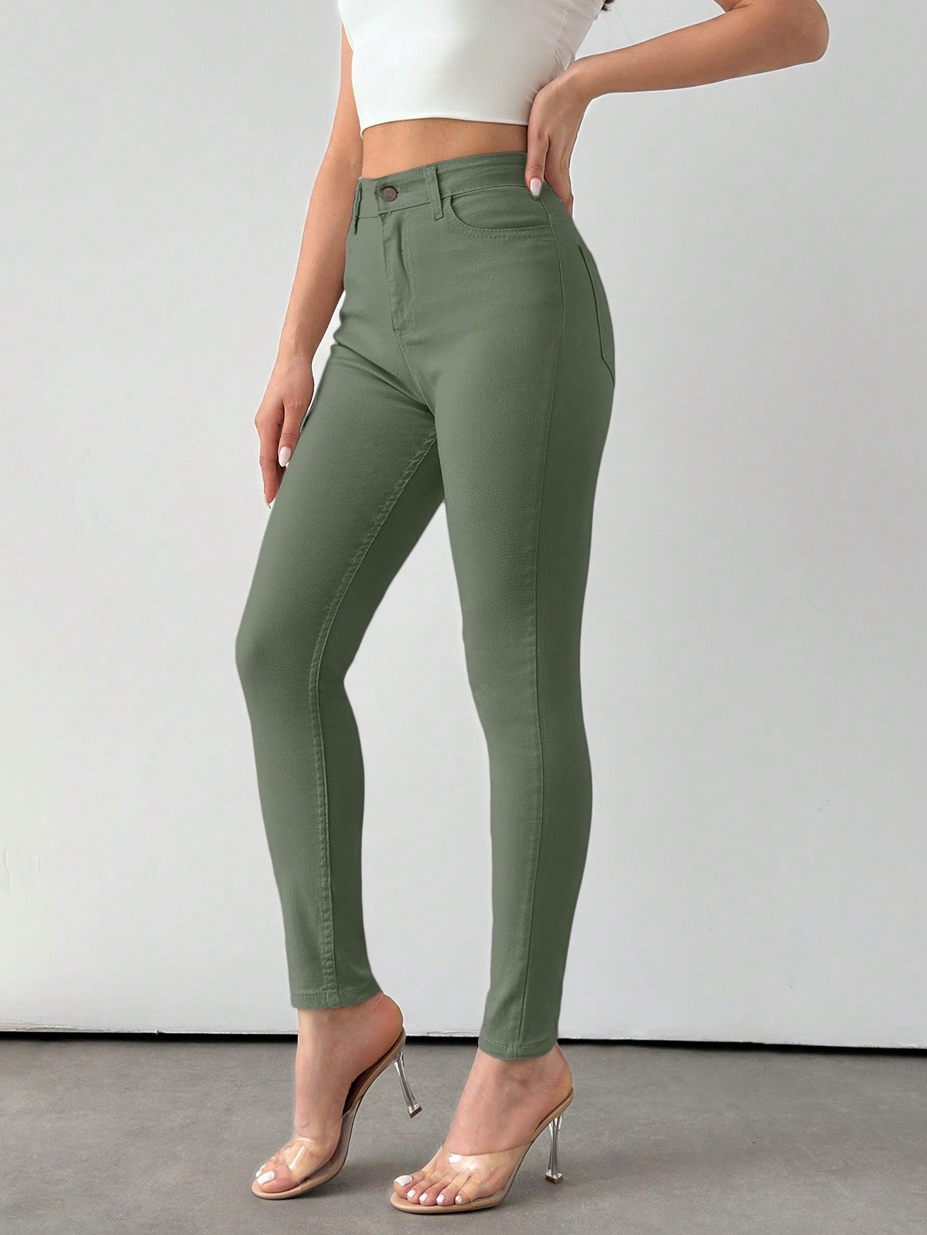 Blugi Dama, Croiala Slim Fit, Talie Inalta