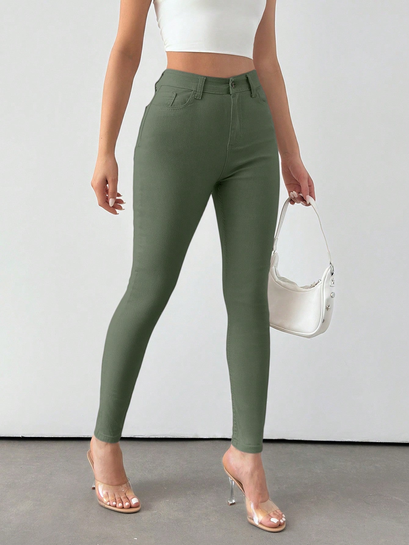 Blugi Dama, Croiala Slim Fit, Talie Inalta