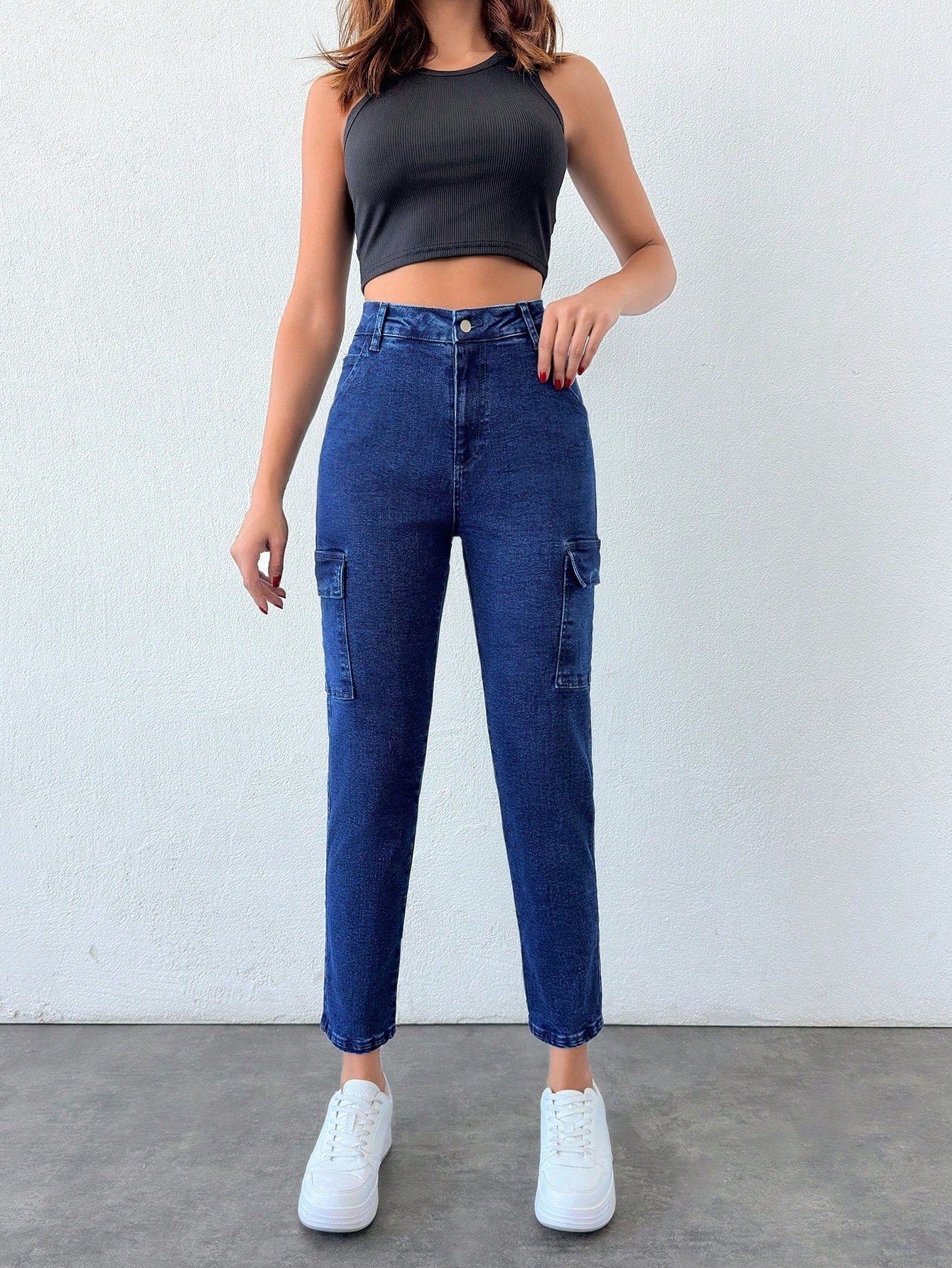 Blugi Cargo, Skinny Fit, Talie Mijlocie
