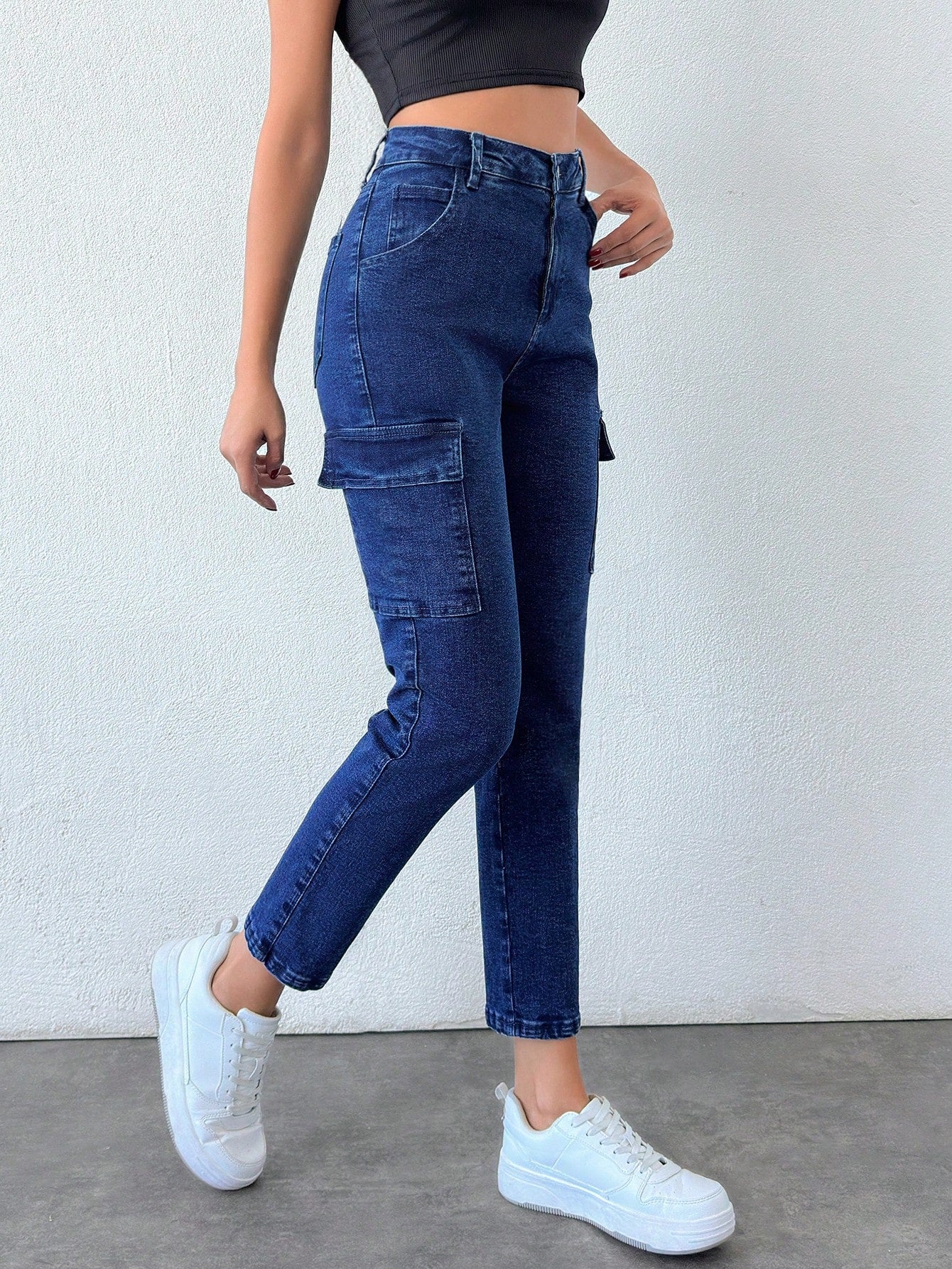 Blugi Cargo, Skinny Fit, Talie Mijlocie