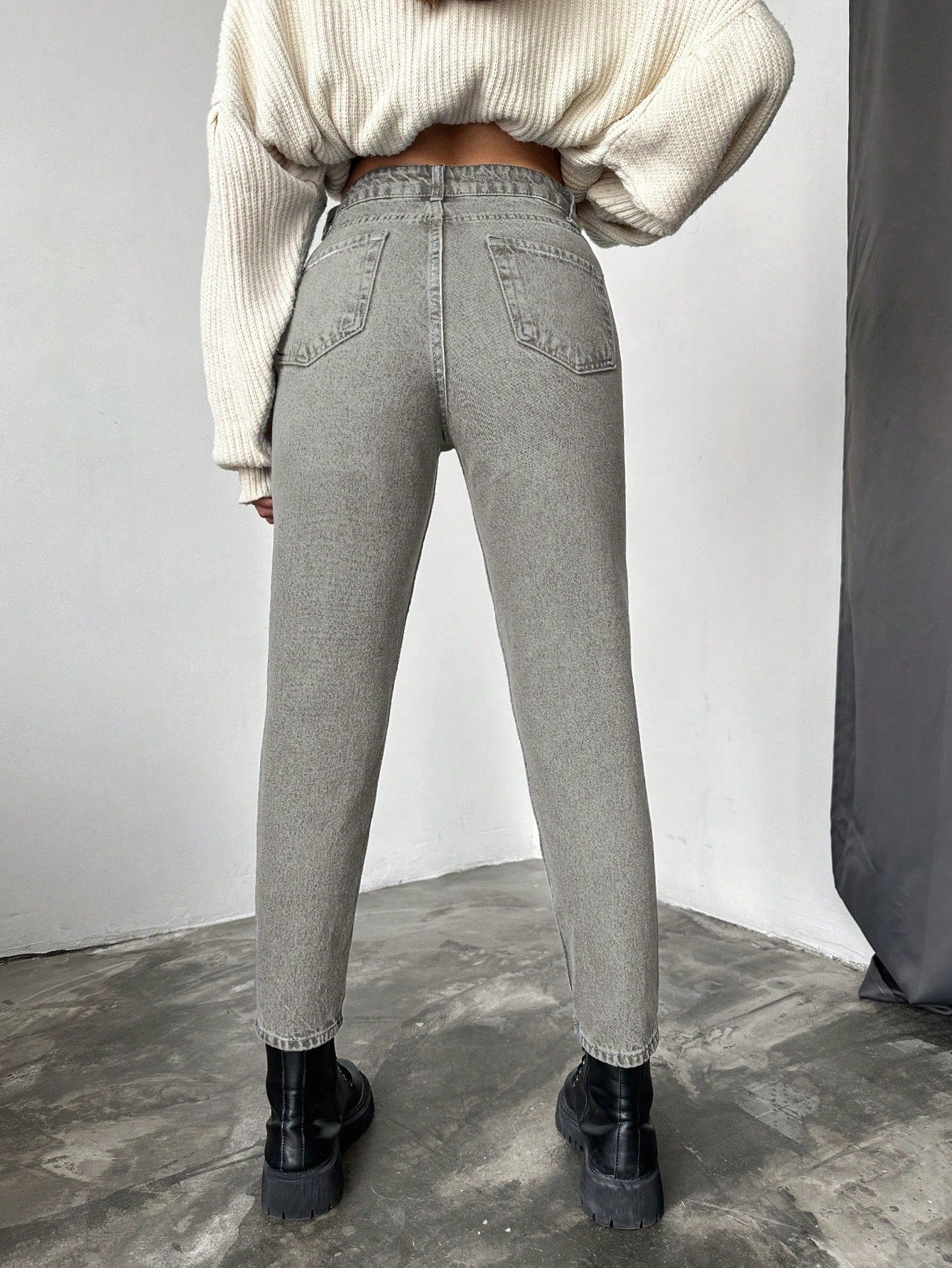Blugi dama, Cropped, Talie Inalta, Croiala Slim-Fit