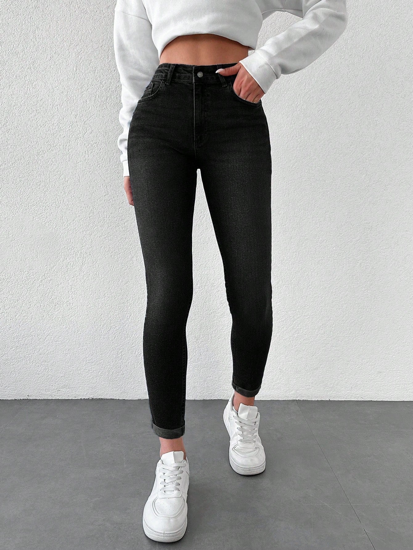 Blugi dama, Talie Inalta, Croiala Slim-Fit