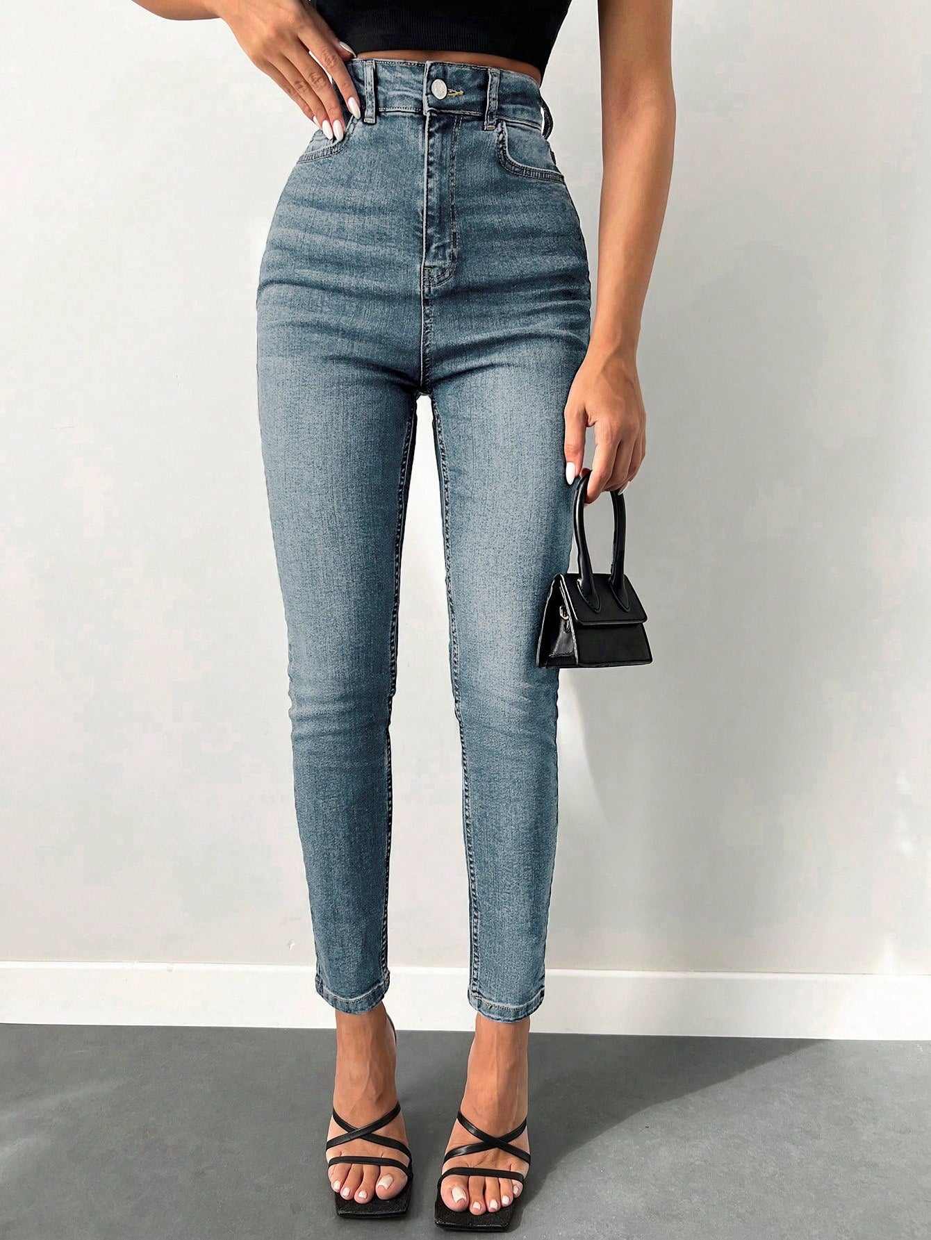 Blugi Dama, Croiala Slim Fit, Talie Super Inalta