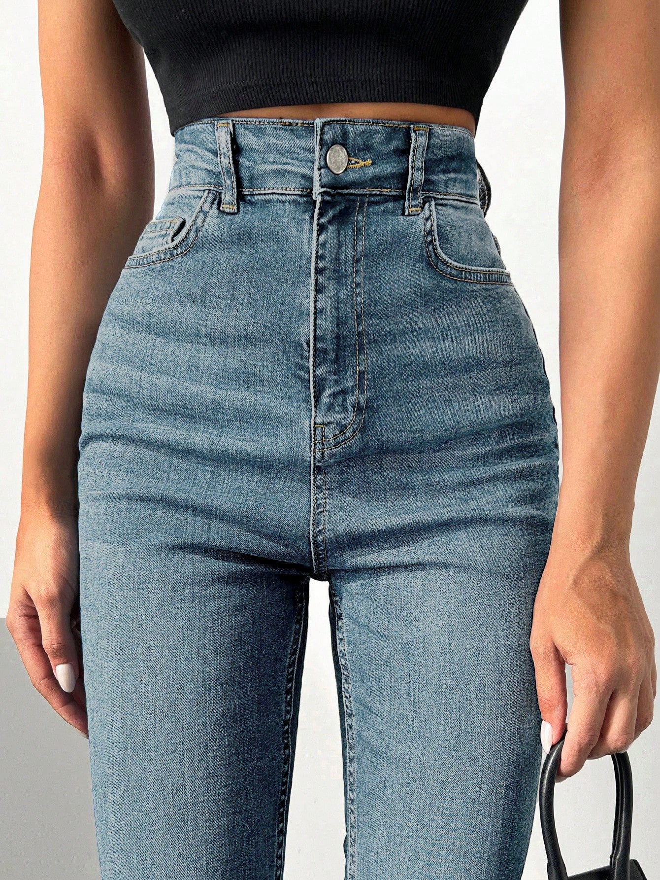 Blugi Dama, Croiala Slim Fit, Talie Super Inalta