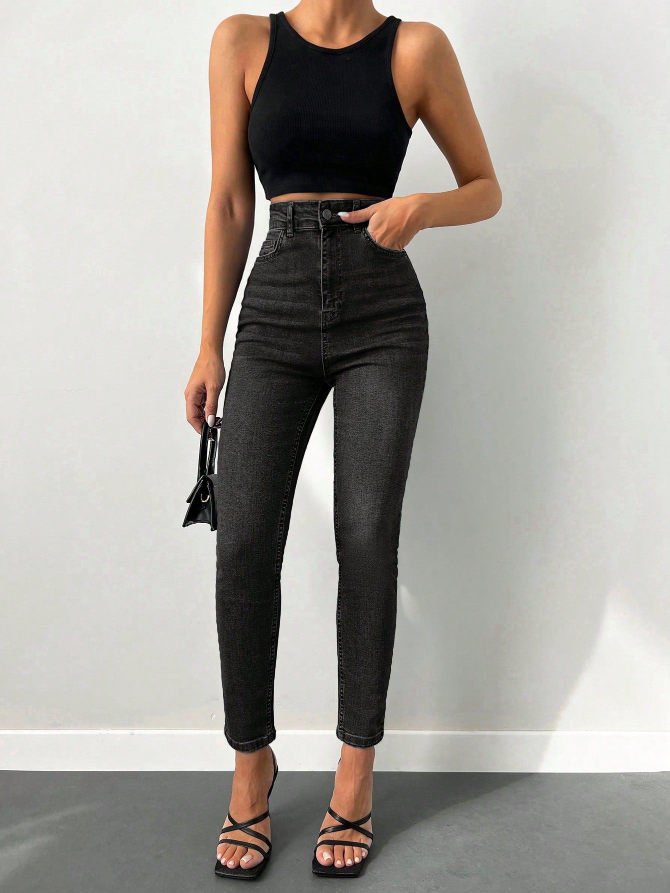 Blugi Dama, Croiala Slim Fit, Talie Super Inalta