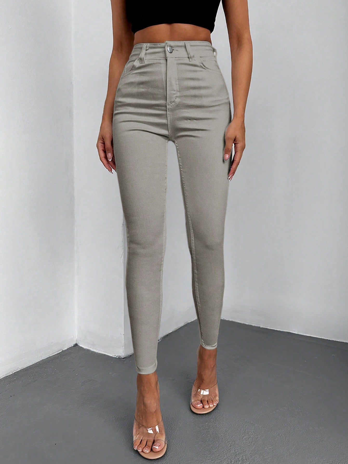 Blugi Dama, Croiala Slim Fit, Talie Inalta