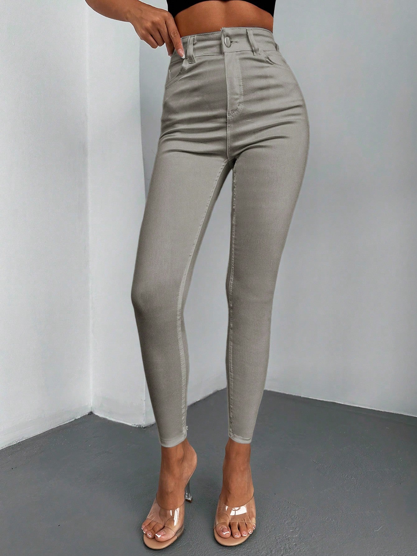 Blugi Dama, Croiala Slim Fit, Talie Inalta