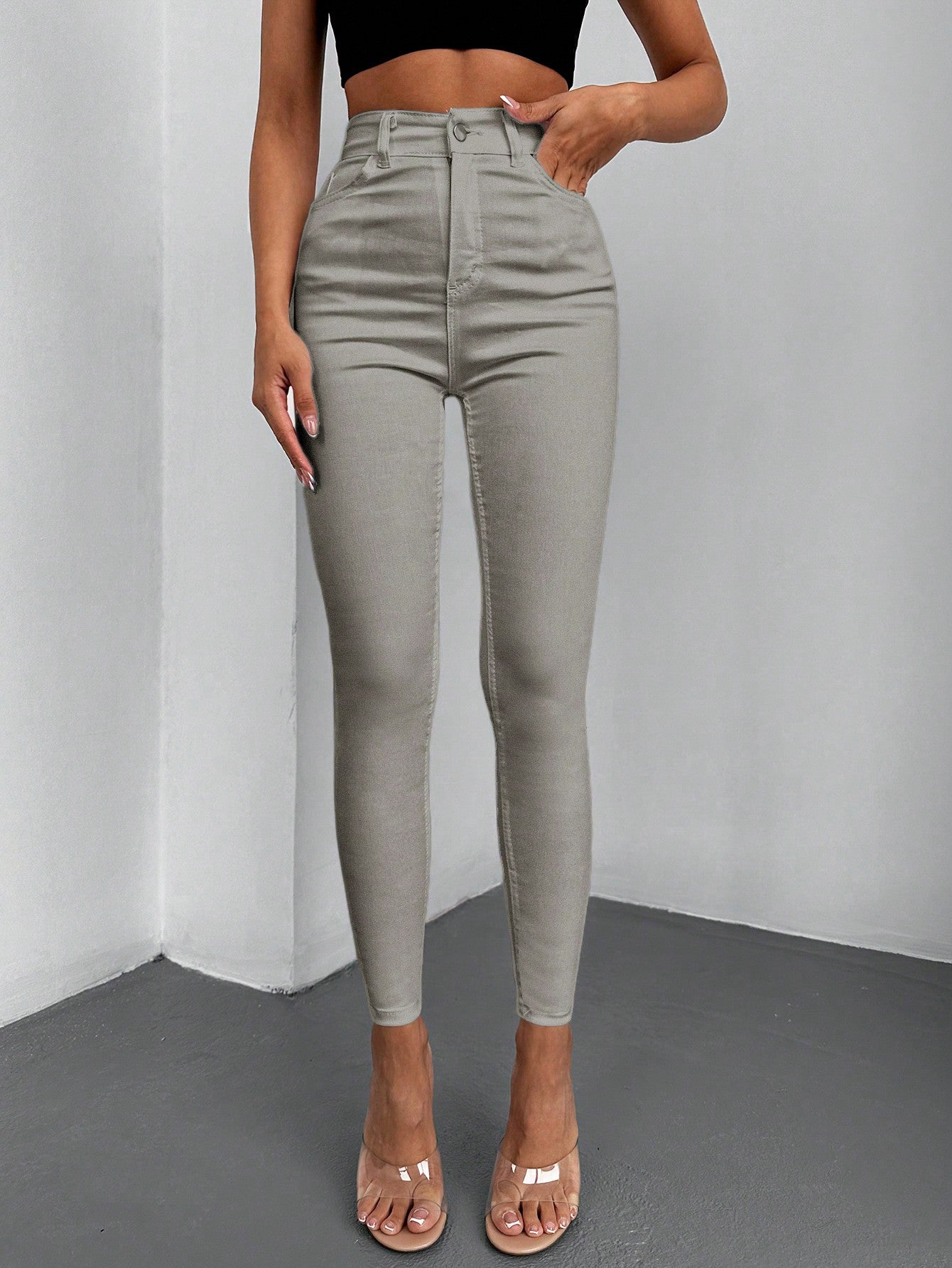 Blugi Dama, Croiala Slim Fit, Talie Inalta